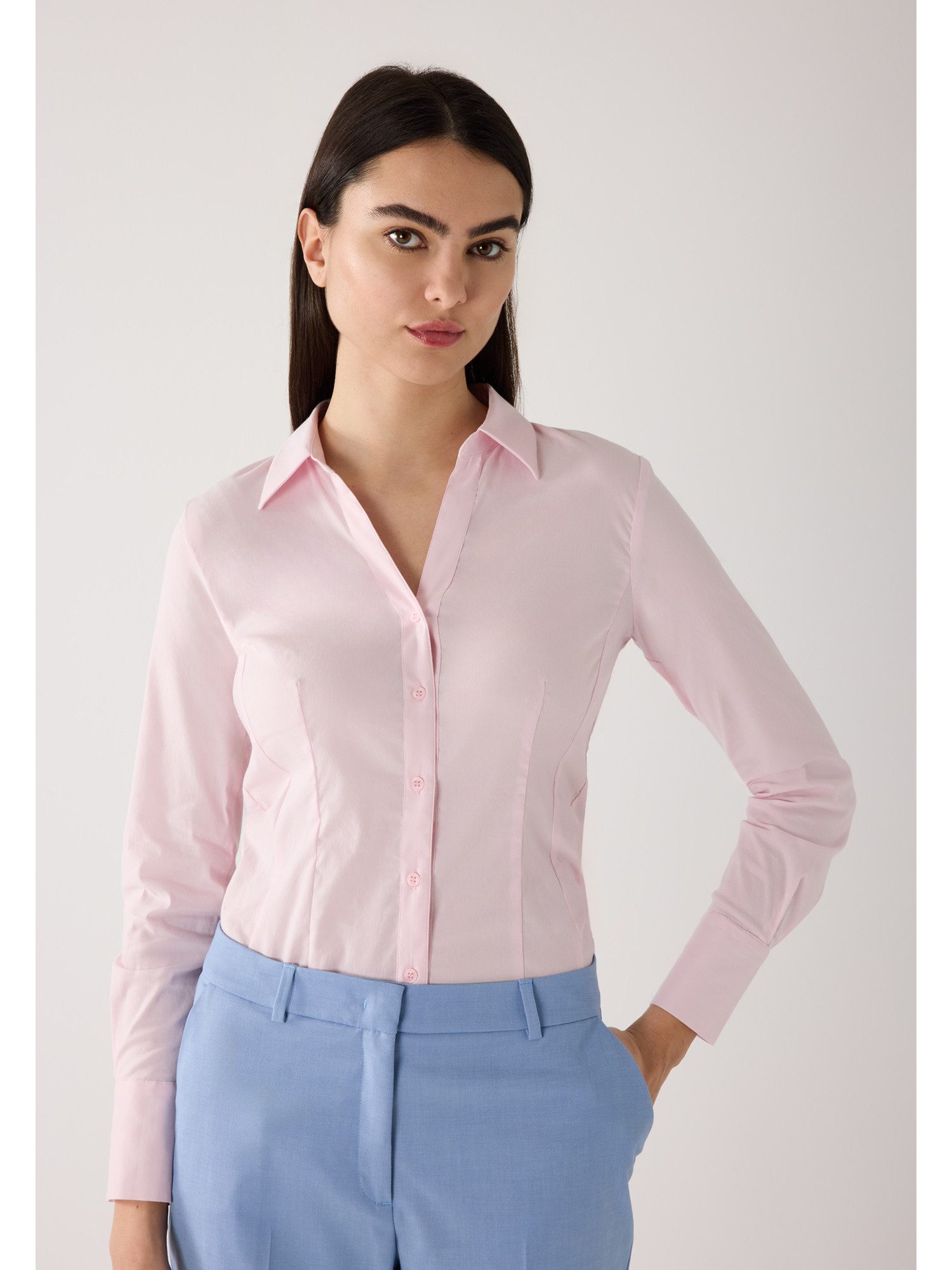 MORE&MORE Langarmbluse taillierte Hemdbluse günstig online kaufen