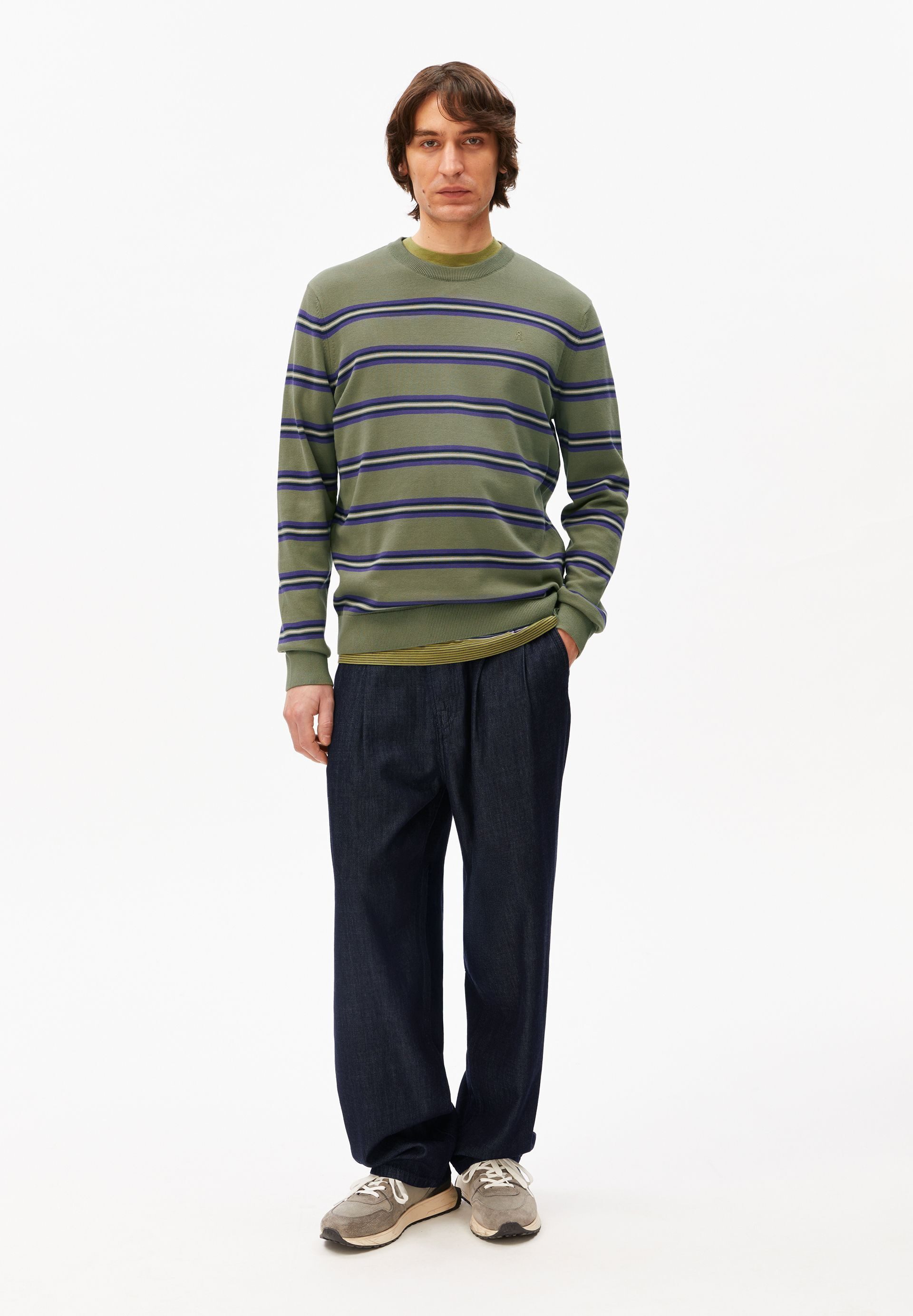 Armedangels Strickpullover LOUKAA FINE STRIPE Pullover aus Bio-Baumwolle Regular Fit