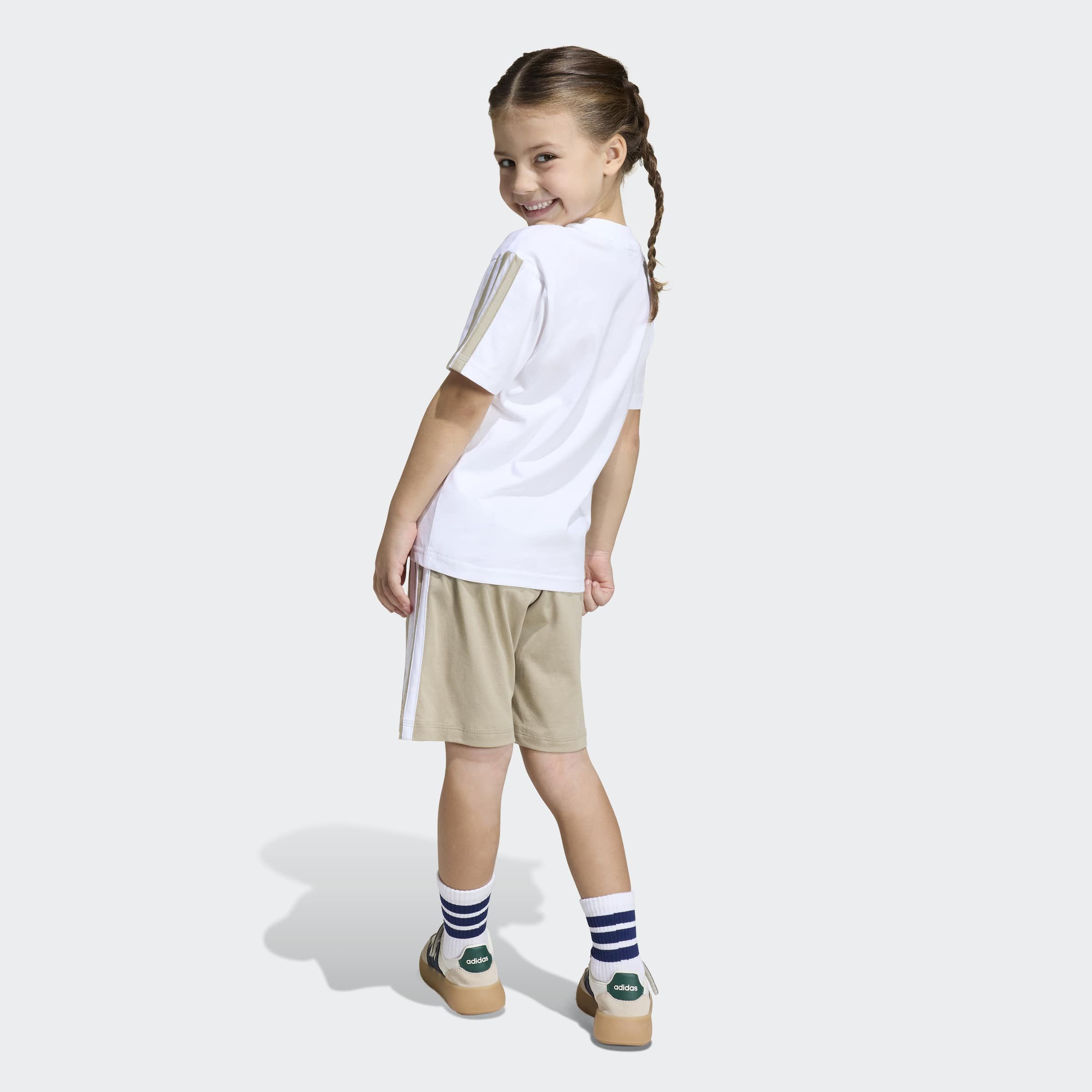 adidas Sportswear Trainingsanzug LK 3S T-SET 160 (2-tlg), für Kinder, mit 2 Teilen, aus Baumwolle