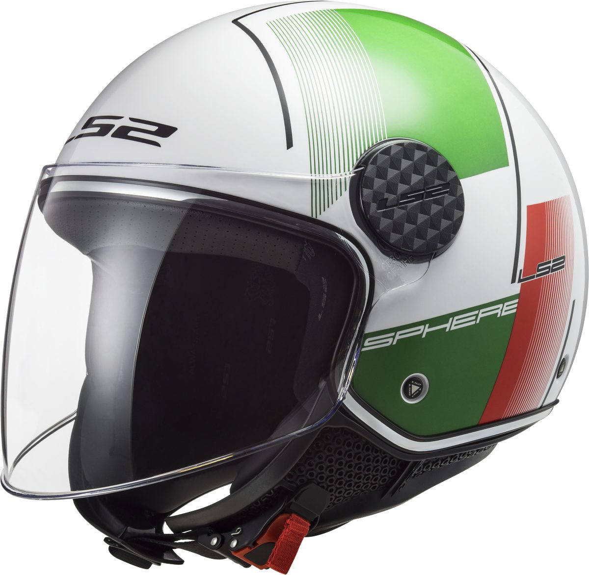 Motorradhelm LS2 Sphere Lux Firm (Weiß Grün Rot)