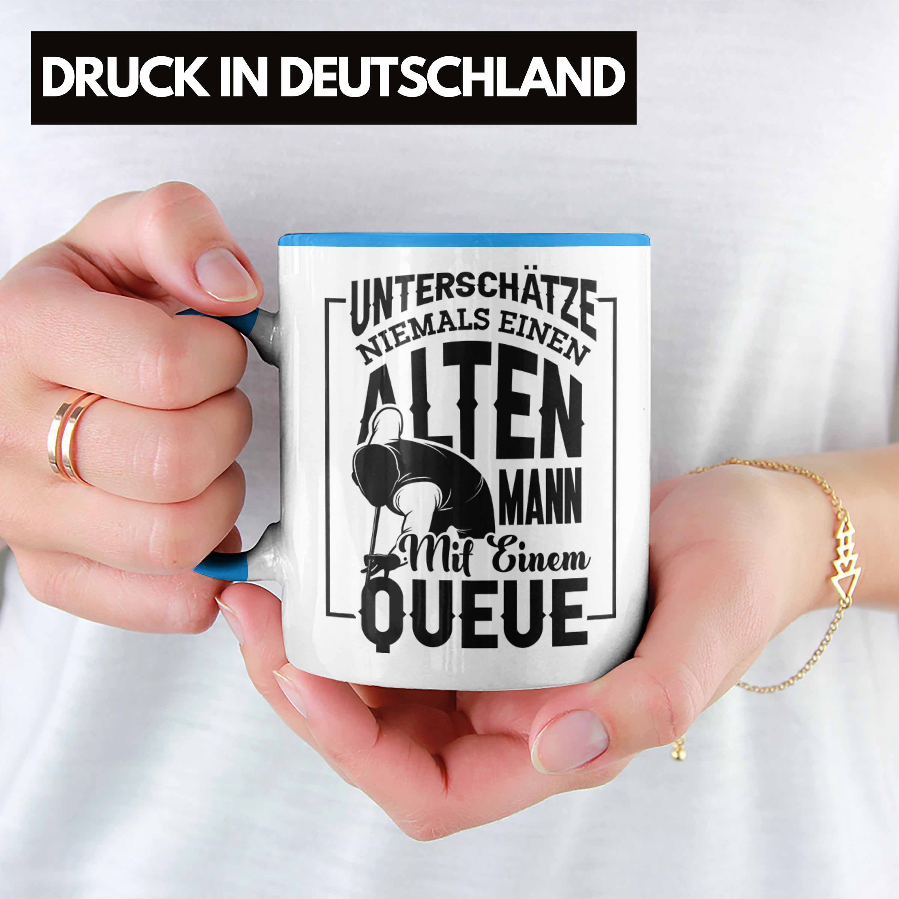 Tasse Trendation Blau Einen Mit Tasse Alten Mann Pool Unterschätze Geschenk Niemals Billard