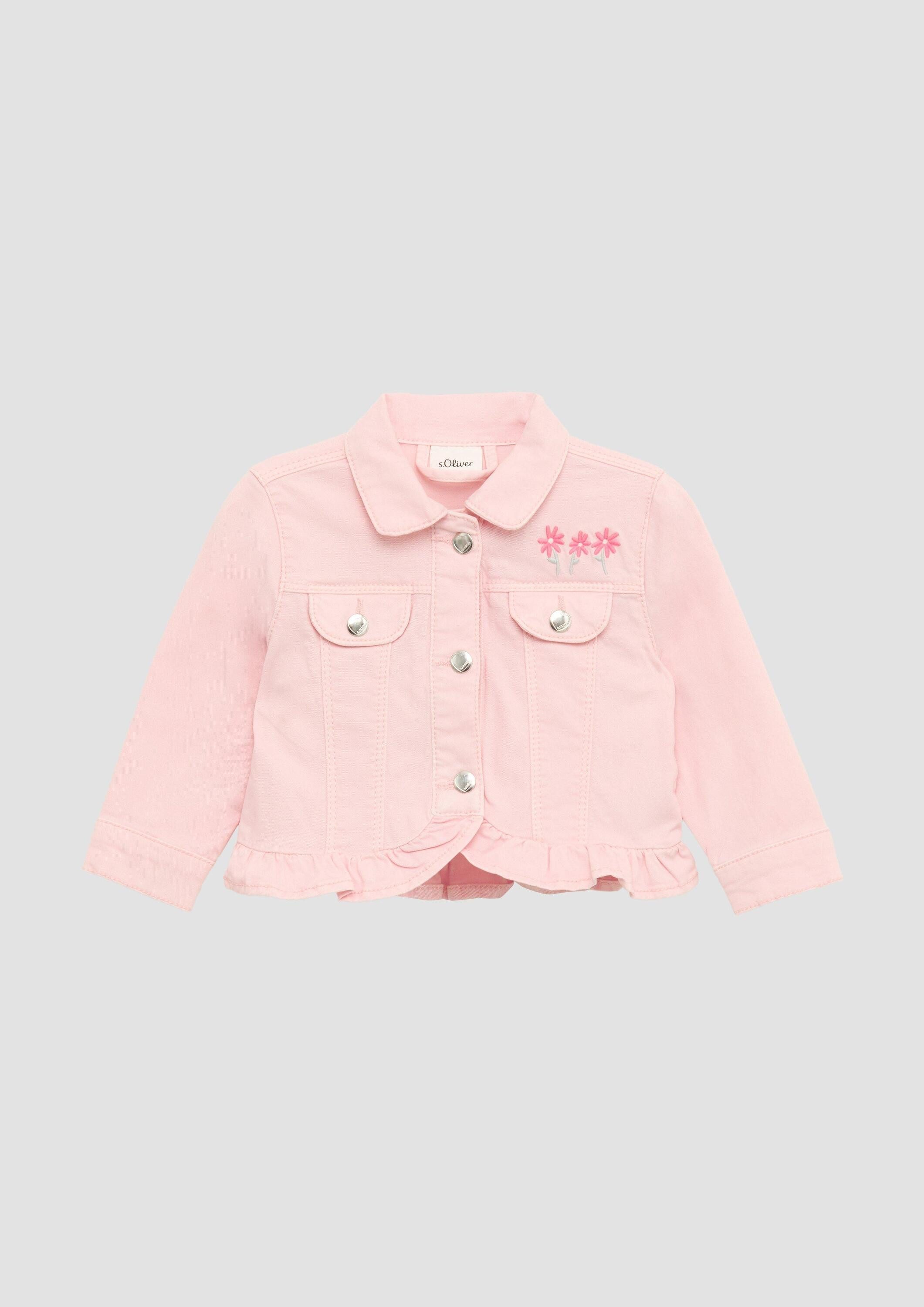 s.Oliver Funktionsjacke Indoor-Jacke Jacke mit Knopfleiste und Rüschen