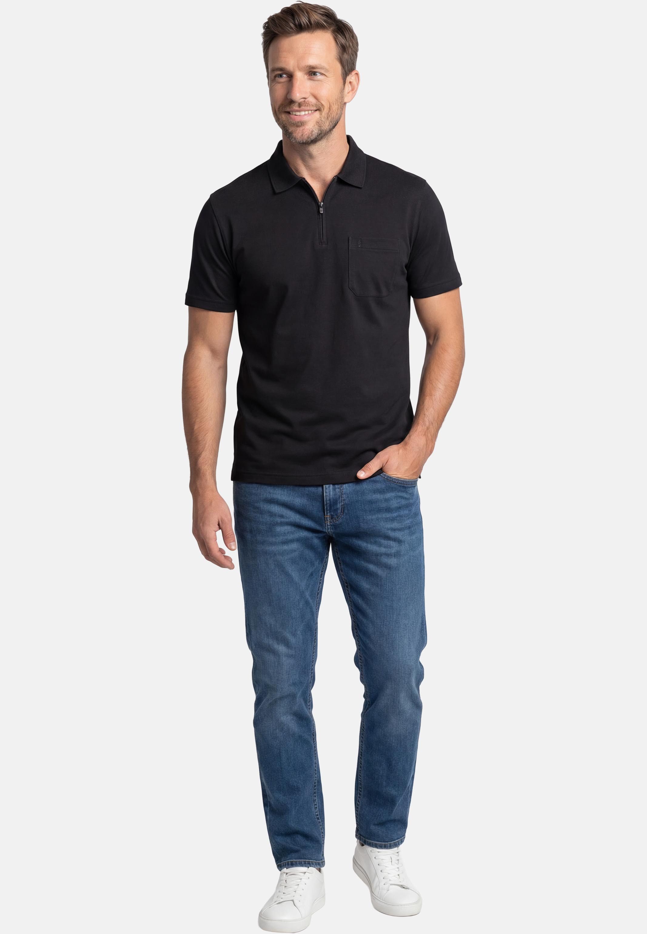 RAGMAN Poloshirt Basic (1-tlg) Poloshirt - Baumwolle - Atmungsaktiv