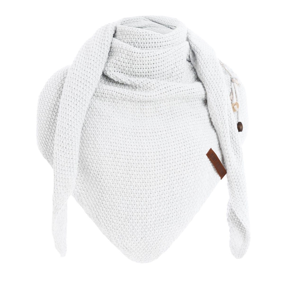 Knit Factory Strickschal Coco Weiß 190x85 cm, (1-St), Brosche enthalten, Modell Coco, für Herbst, Winter
