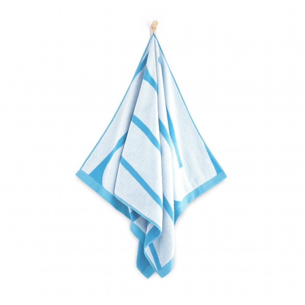 Zwoltex Sporthandtuch Run Fitnesshandtuch 70x140 Türkis Weiß antibakteriell Baumwolle soft, (Sport Badetuch 70x140 für Workout weich saugstark Baumwolle pur), Ägyptische Baumwolle, weich, saugstark, antibakteriell, Workout