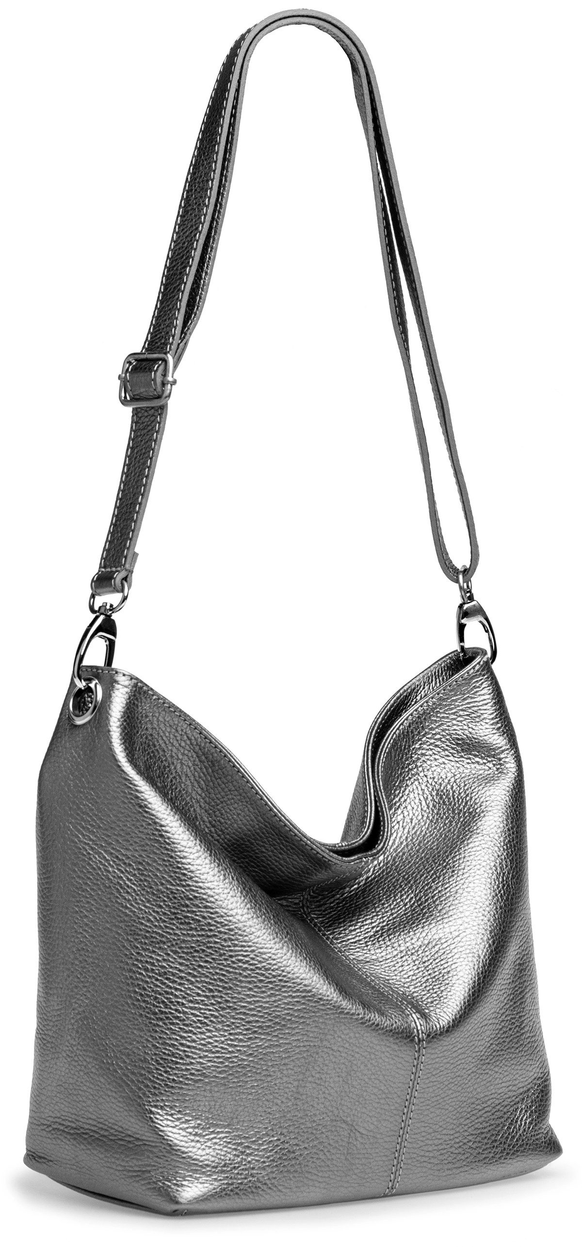 Caspar Schultertasche Klassische Damen Leder Handtasche - PREMIUM LINE - Modell No.803, elegant, robust & unempfindlich - 100% Echtleder - Handmade in Italy