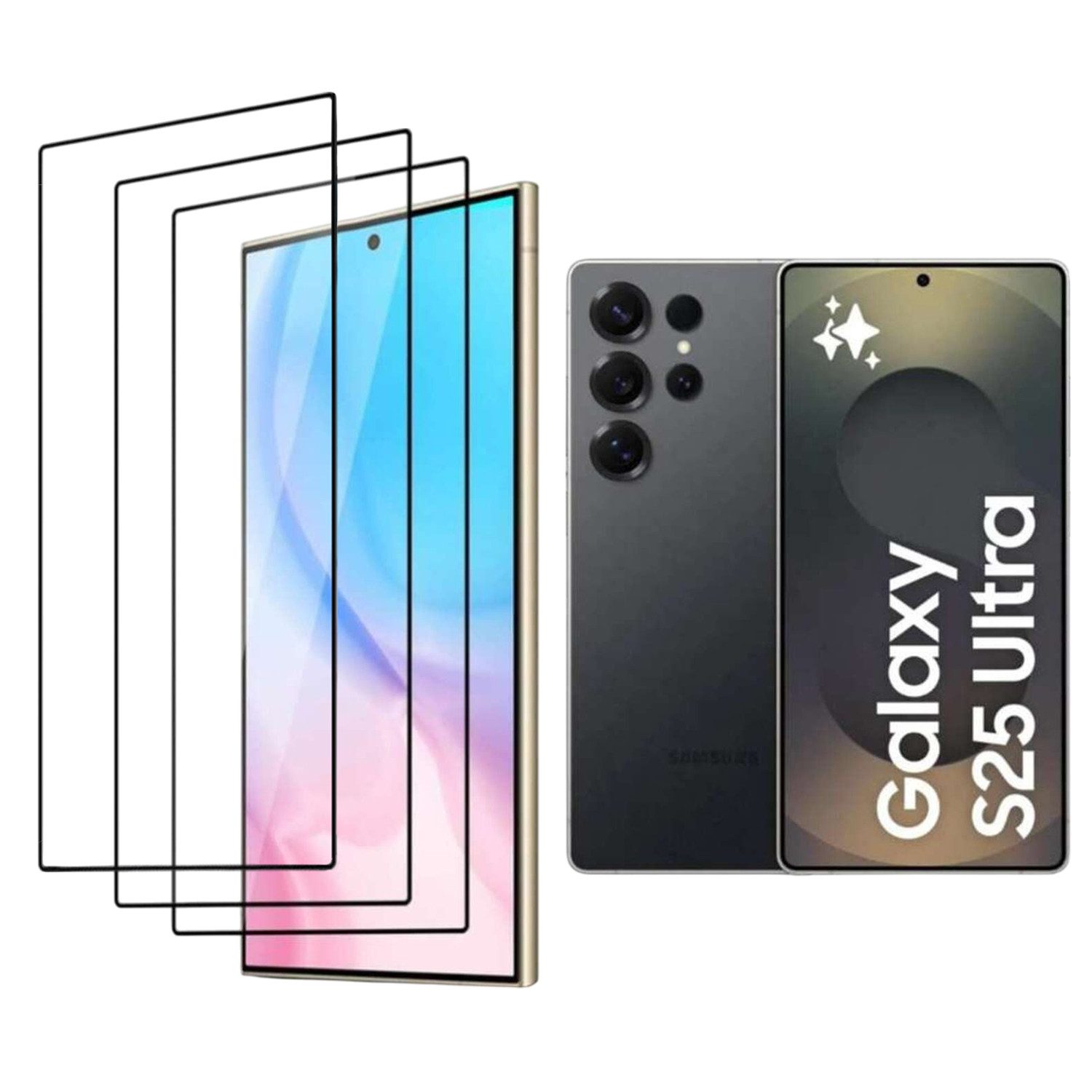 CLM-Tech Displayschutzglas 3x Schutzfolie für Samsung Galaxy S25 ULTRA Panzerfolie kristallklar für Samsung Galaxy S25 Ultra, Panzerglas Folie - Anti-Fingerabdruck und kratzfest -, 3 Stück, Kristallklar