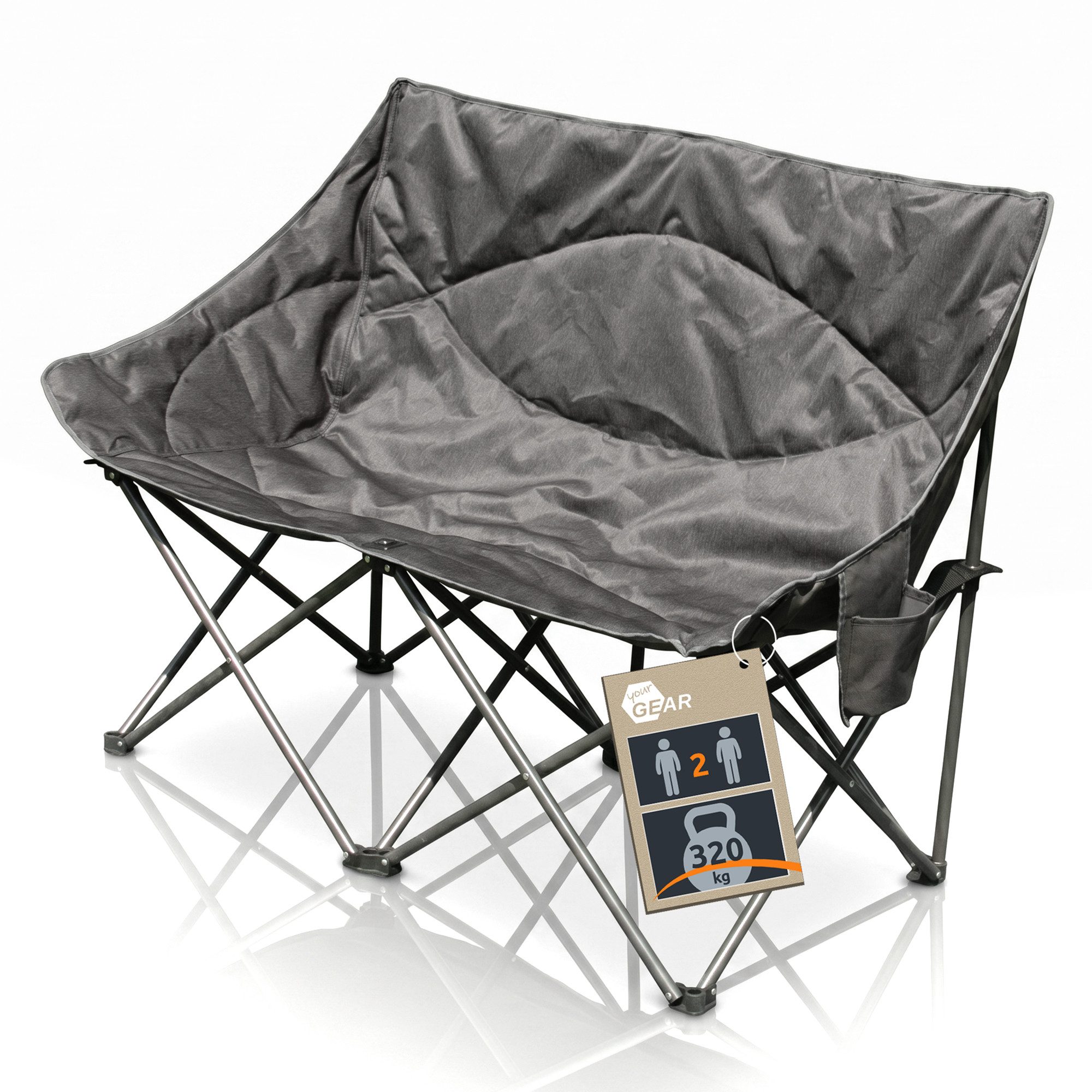 yourGEAR Campingstuhl your GEAR Campingsofa Modena - gepolstertes XXL Sofa für 2 Personen