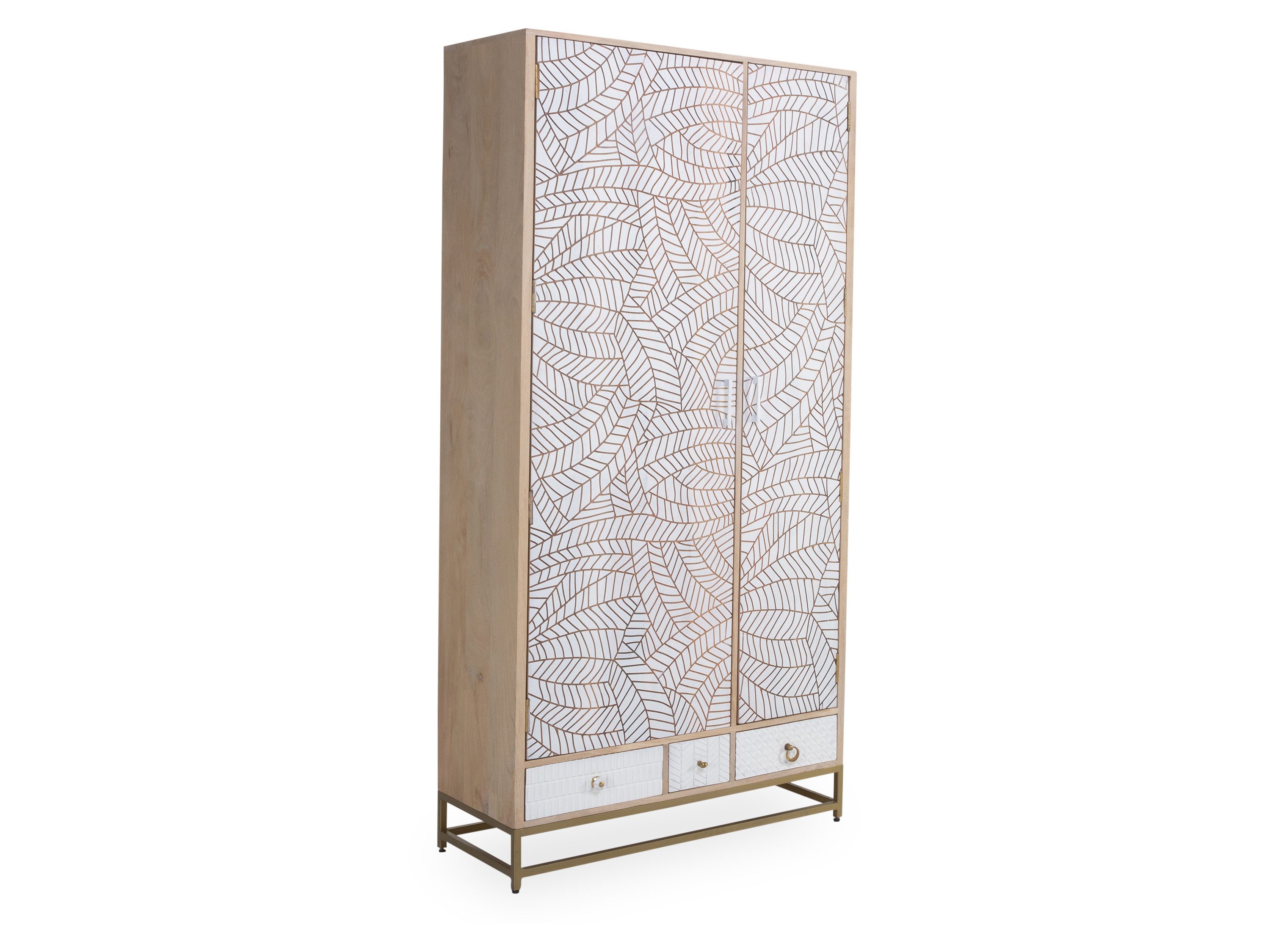 SANSIBAR LIVING Garderobenschrank Garderobenschrank SANSIBAR AMRUM BHT 100x200x40 cm braun Flurschrank