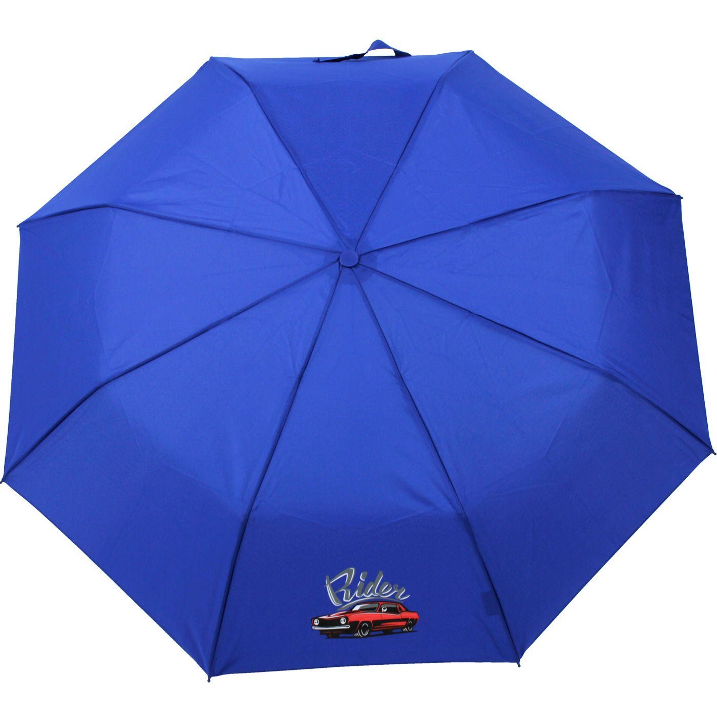 Schirm Kinderschirm cars blau, den - Taschenregenschirm Motiven Jungen Kids derby leicht mit coolen leichter Mini ein Schulweg Schule für rider