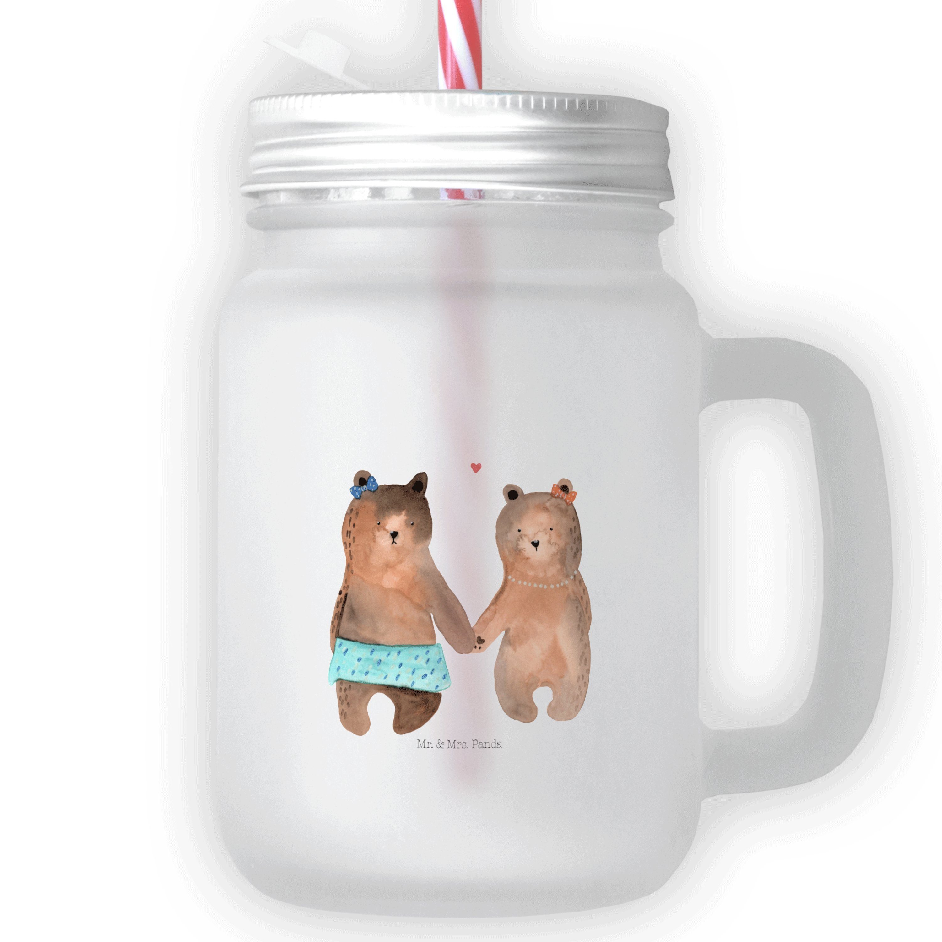 Mr. & Mrs. Cocktailglas, - Freundin Glas Geschenk, Glas Mason Bär Transparent Panda - Jar Trinkg, Premium