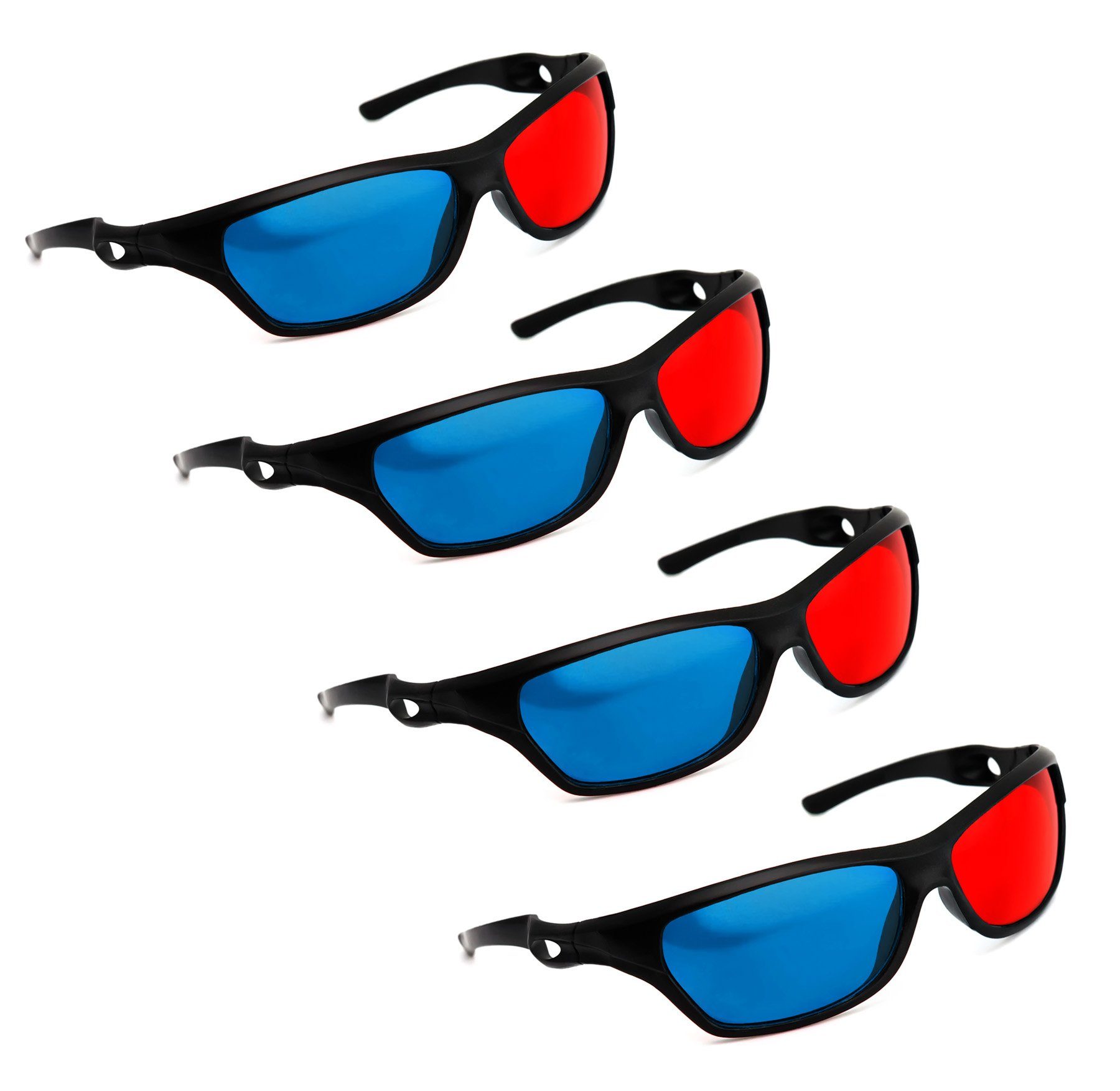 Heimkinosystem 4x 3D Brille rot/cyan 3D-Anaglyphenbrille f. 3D PC-Spiele Bilder Filme