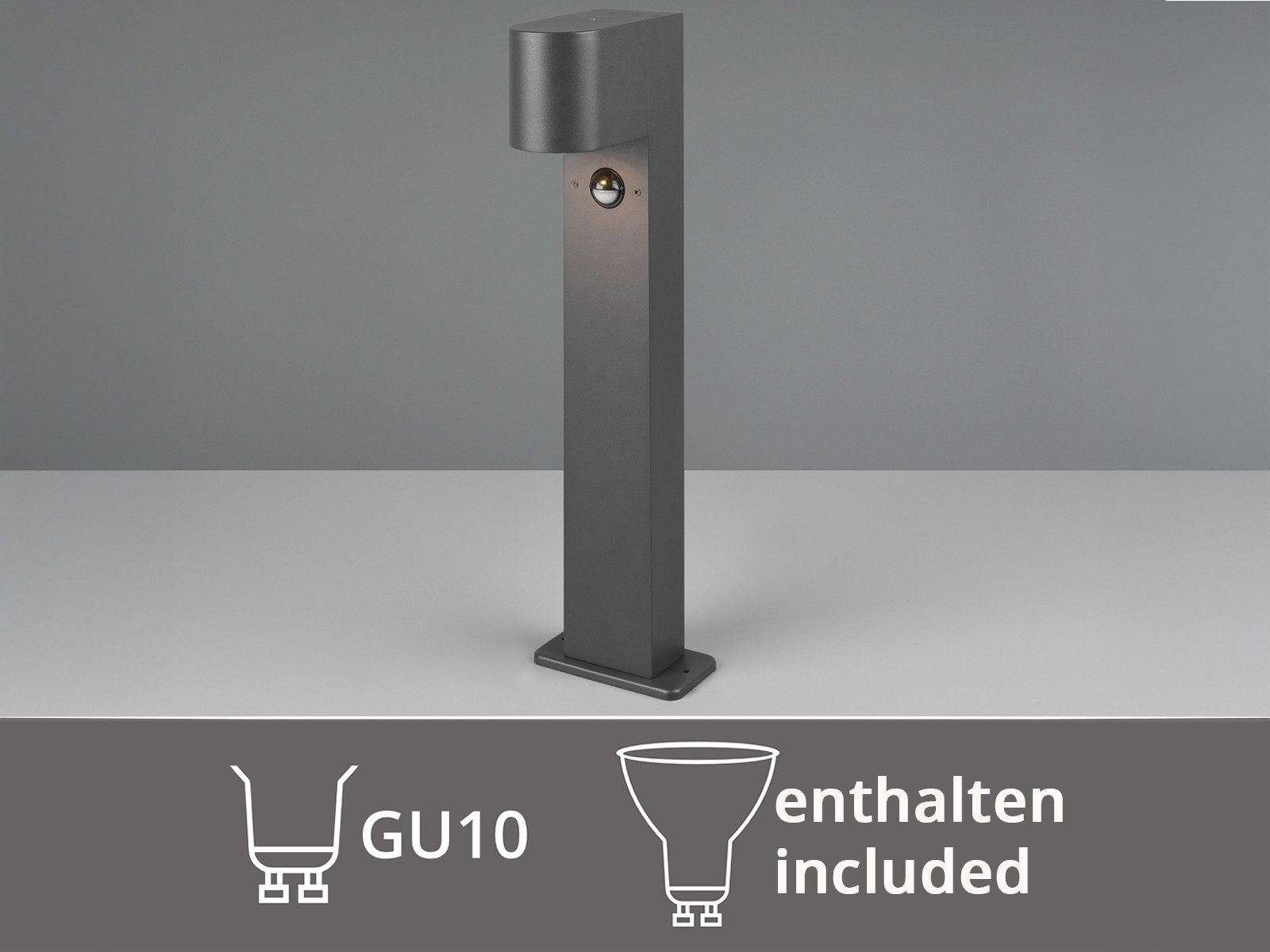TRIO Leuchten LED Pollerleuchte 50cm mit Bewegungsmelder & GU10 LED, Bewegungssensor, LED wechselbar, warmweiß, Wegeleuchte zur Garten Wegbeleuchtung, Außenleuc – Bild 5 von 5