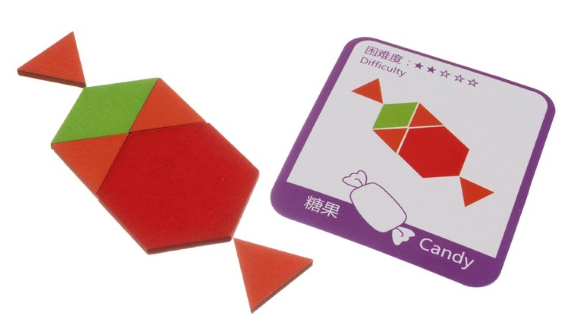 KRUZZEL Lernspielzeug Pädagogisches Holzpuzzle Tangram mit 155 Teilen und 24 Musterkarten (Geometrisches Lernpuzzle mit Holzblöcken und Aufbewahrungstüte, 179-St., Lernpuzzle Set mit 155 Holzblöcken und 24 Lernkarten), 155 Holzblöcke, Montessori Spielzeug