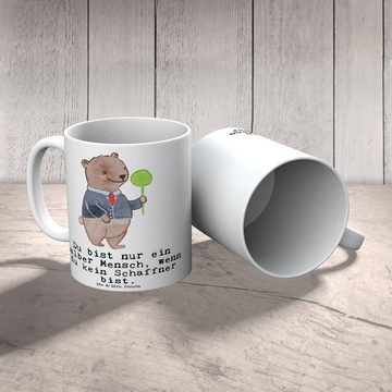 Mr. & Mrs. Panda Tasse Schaffner Herz - Weiß - Geschenk, Büro Tasse, Firma, Kaffeetasse, Bec, Keramik, Einzigartiges Botschaft