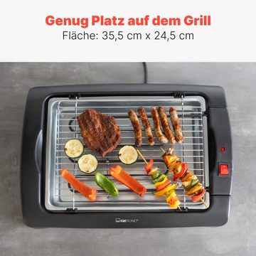 CLATRONIC Tischgrill BQ 2977 N, Cool Touch-Gehäuse, abnehmbares Grillrost, 2000W