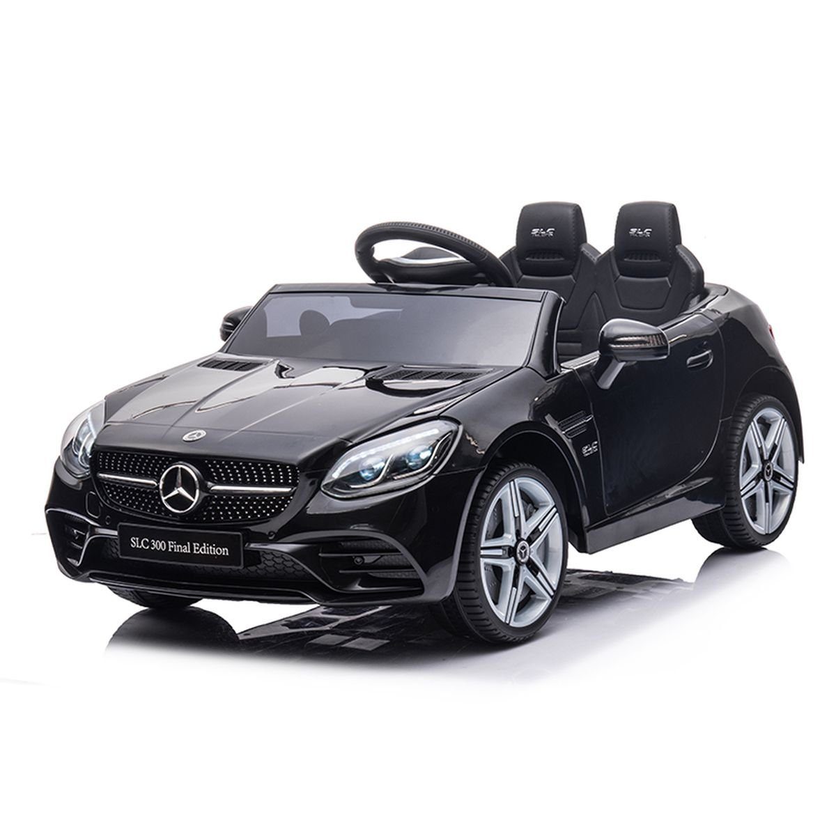 Toys Store Elektro-Kinderauto Mercedes SLC300 Kinder Elektro Auto Kinderfahrzeug Sportwagen USB MP3, Belastbarkeit 35 kg, AUX-/USB-Anschluss, MP3 Hupe und Motorsound am Lenkrad, Fernsteuerung