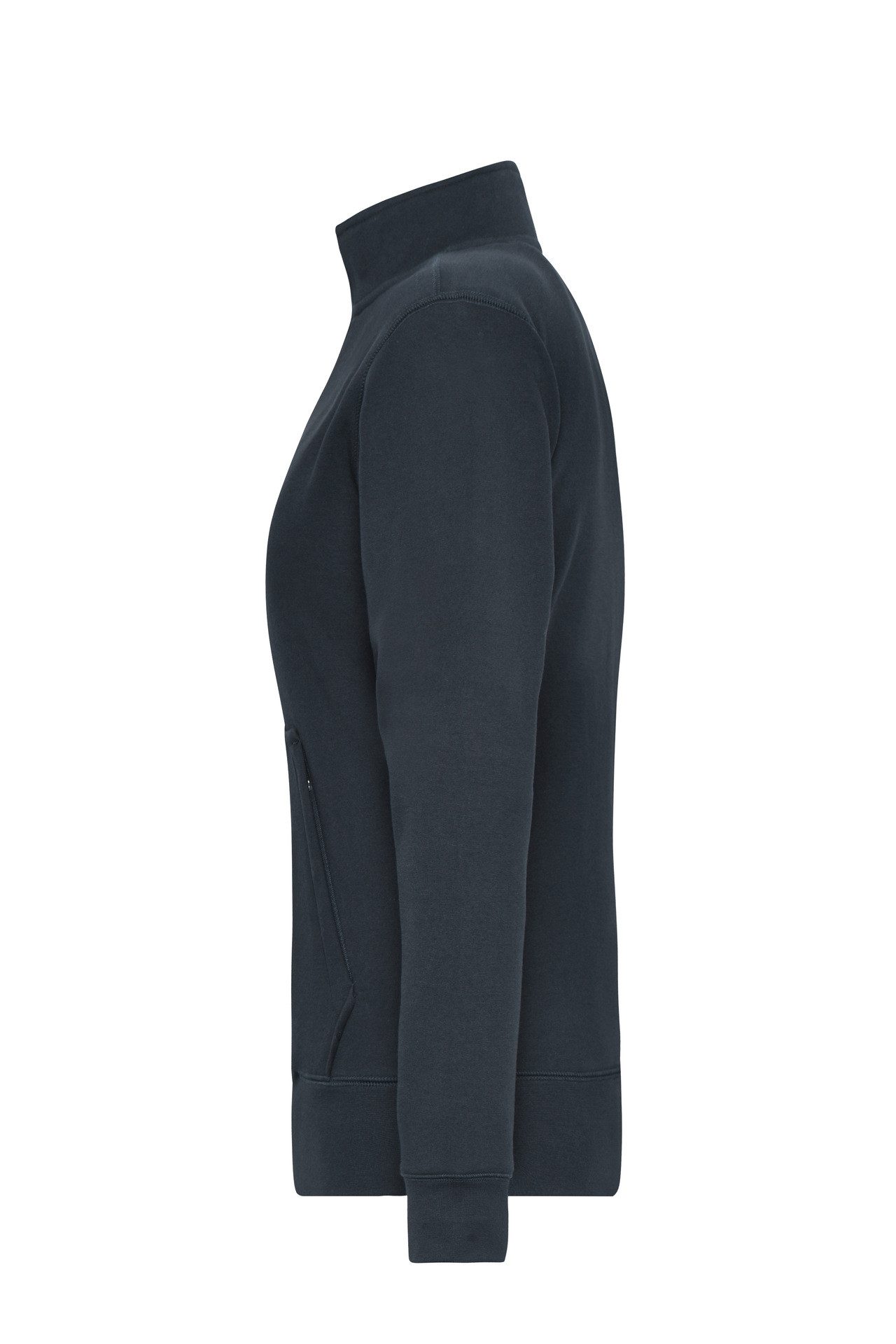 James & Nicholson Sweatjacke Leicht taillierte Damen Doppeljacke im Materialmix JN1809 Innen warmer Fleece, außen angenehmer Baumwoll-Jersey – Bild 3 von 4