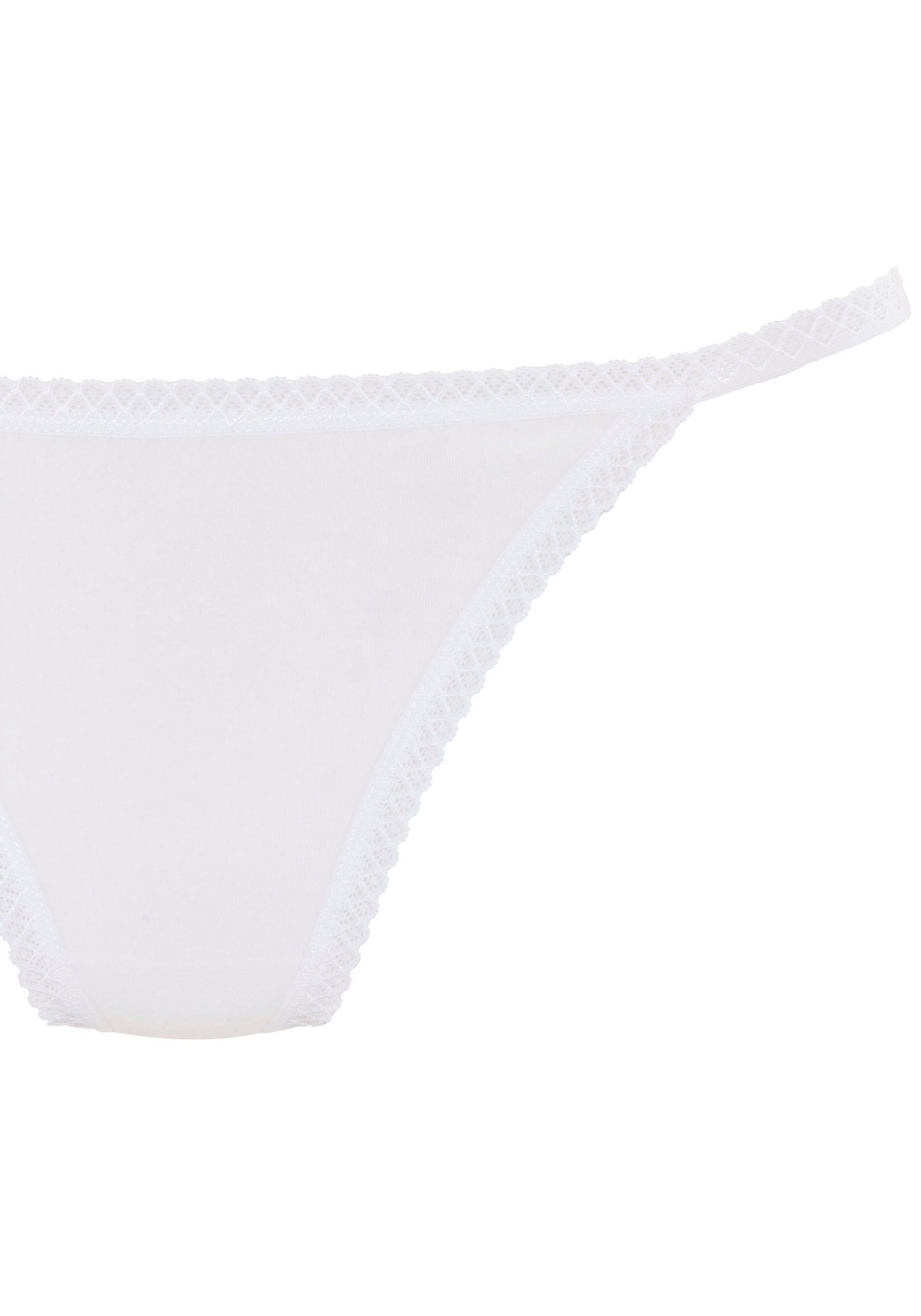 Vivance String (7er-Pack) mit feiner Spitzeneinfassung und aus weicher Baumwollqualität
