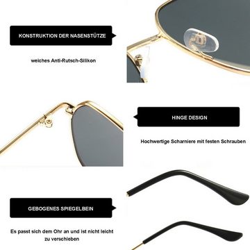 Fivejoy Sonnenbrille Vintage Polarisiert Metall Rahmen Sonnenbrille Damen Herren 2 Stück