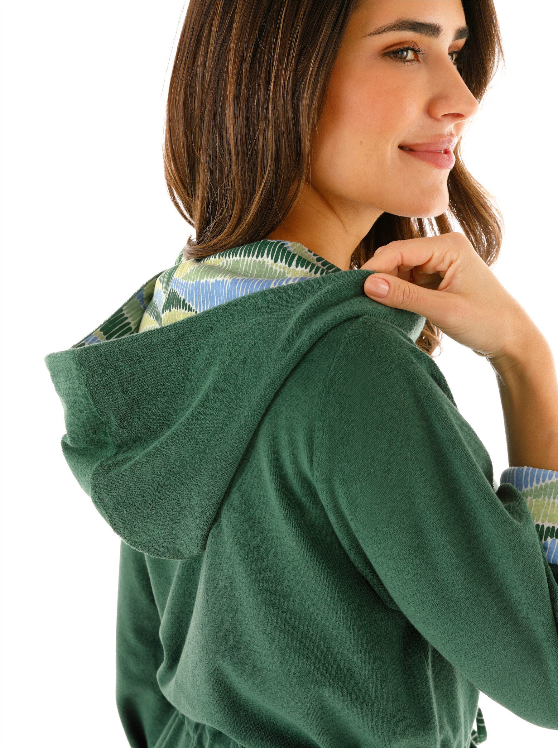 Witt Damenbademantel Bademantel ., Länge ca. 100 cm, Baumwolle, Reißverschluss