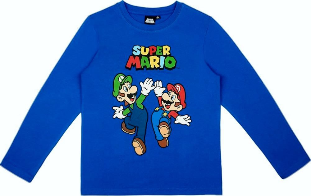 Super Mario T-Shirt SUPER MARIO KART LANGARM T-SHIRT blau Jungen + Mädchen