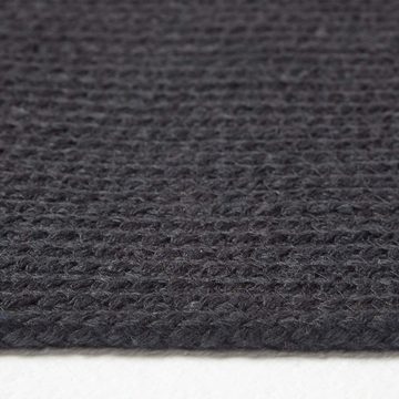 Teppich Handgewebter geflochtener Teppich in Schwarz, 50 x 80 cm, Homescapes, Höhe: 20 mm