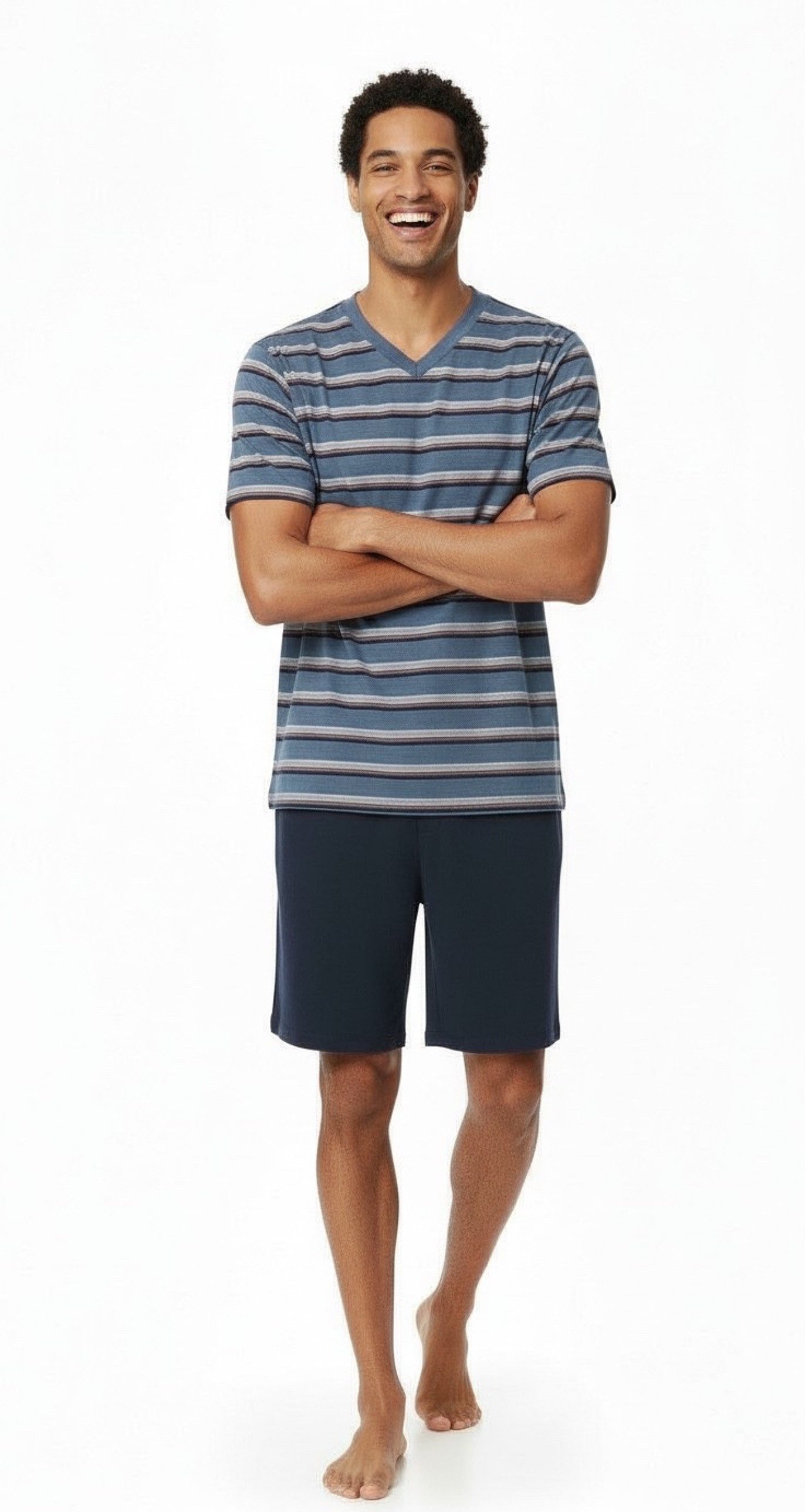 Schlafanzug Herren Shorty Freizeitpyjama Kurze Hose M- XXL
