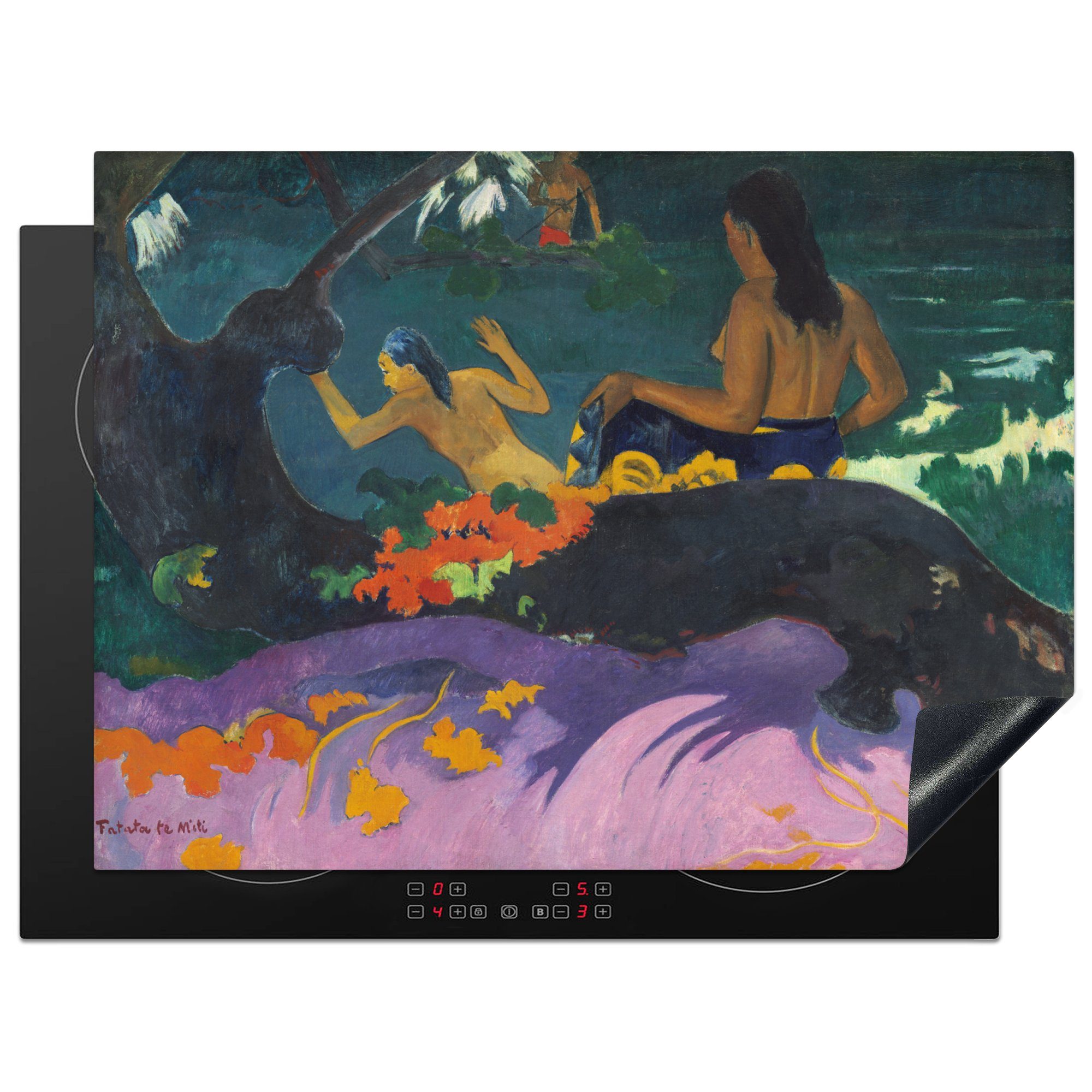 MuchoWow Herdblende-/Abdeckplatte Am Meer - Paul Gauguin, Vinyl, (1 tlg), 70x52 cm, Mobile Arbeitsfläche nutzbar, Ceranfeldabdeckung