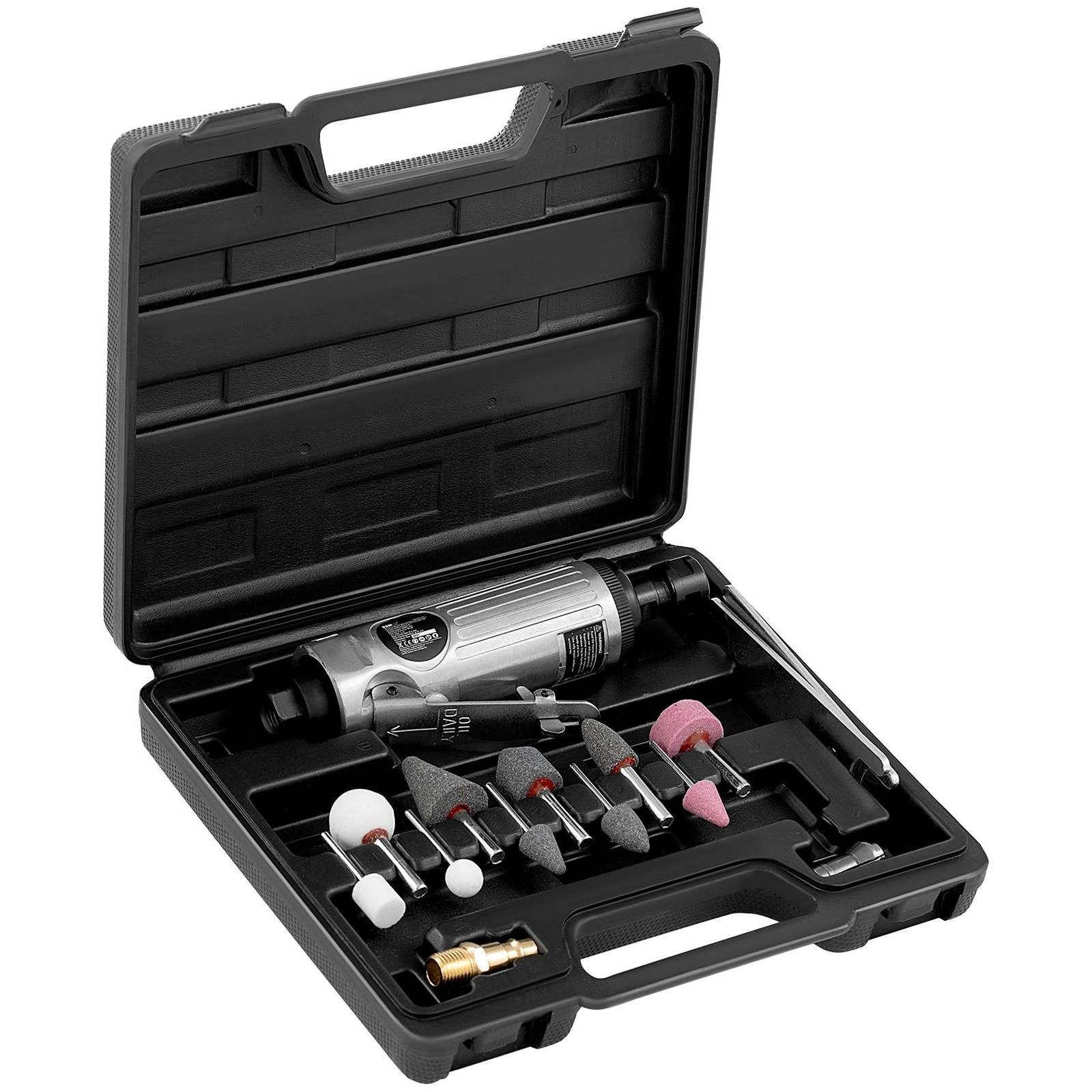 MSW Druckluft-Stabschleifer Druckluft Stabschleifer Set 15-teilig Druckluft Schleifer 25 000 U/min, max. 25000 U/min