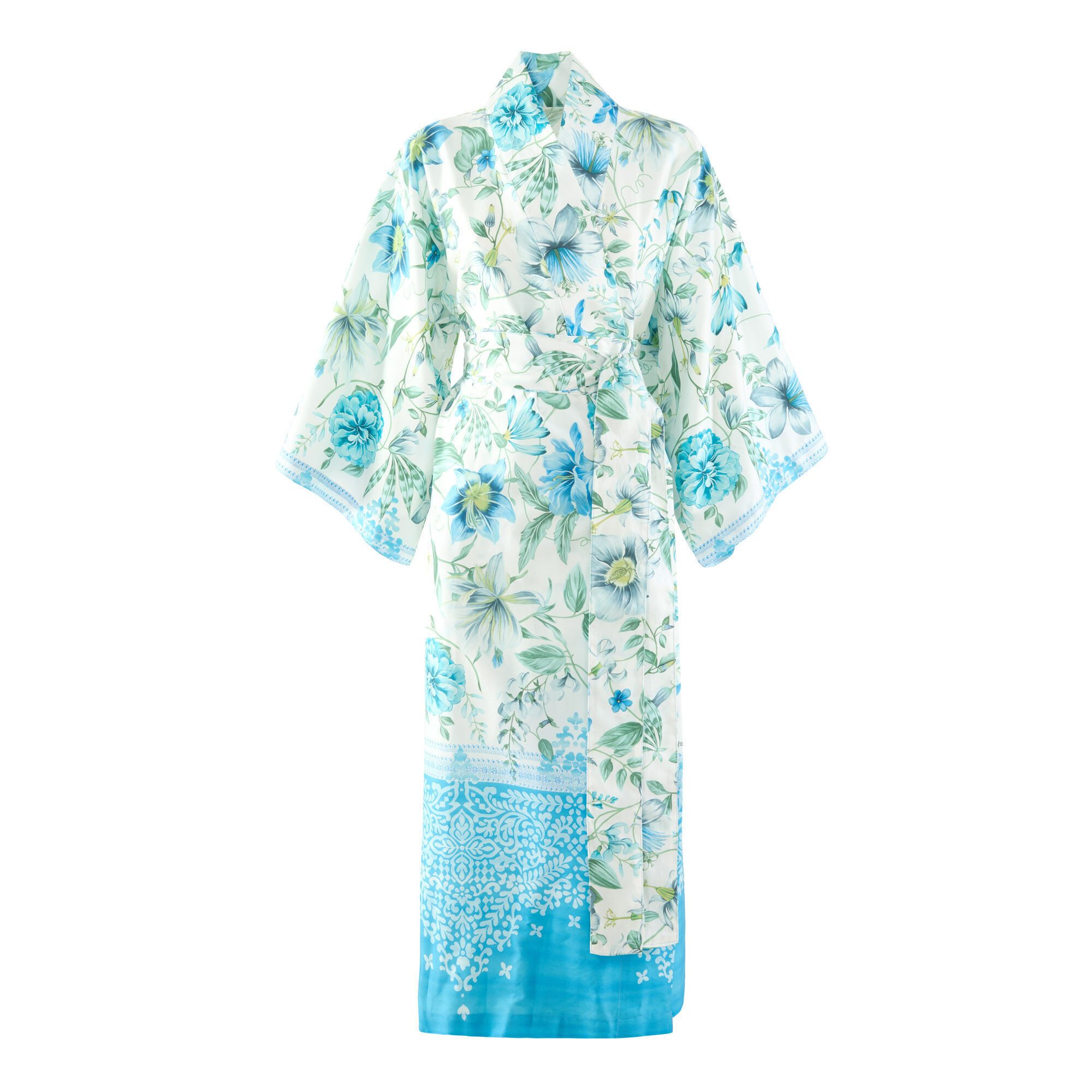 Bassetti Kimono CASABLANCA, lang, Baumwolle, Gürtel, aus hochwertigem Baumwollsatin