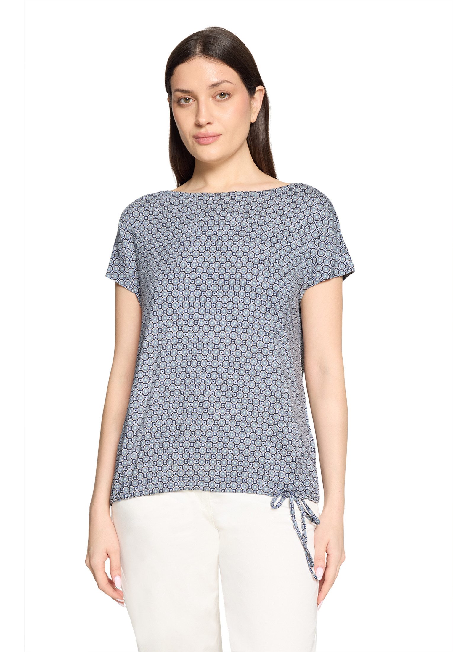 Kurzarmshirt Damen mit Tunnelzug