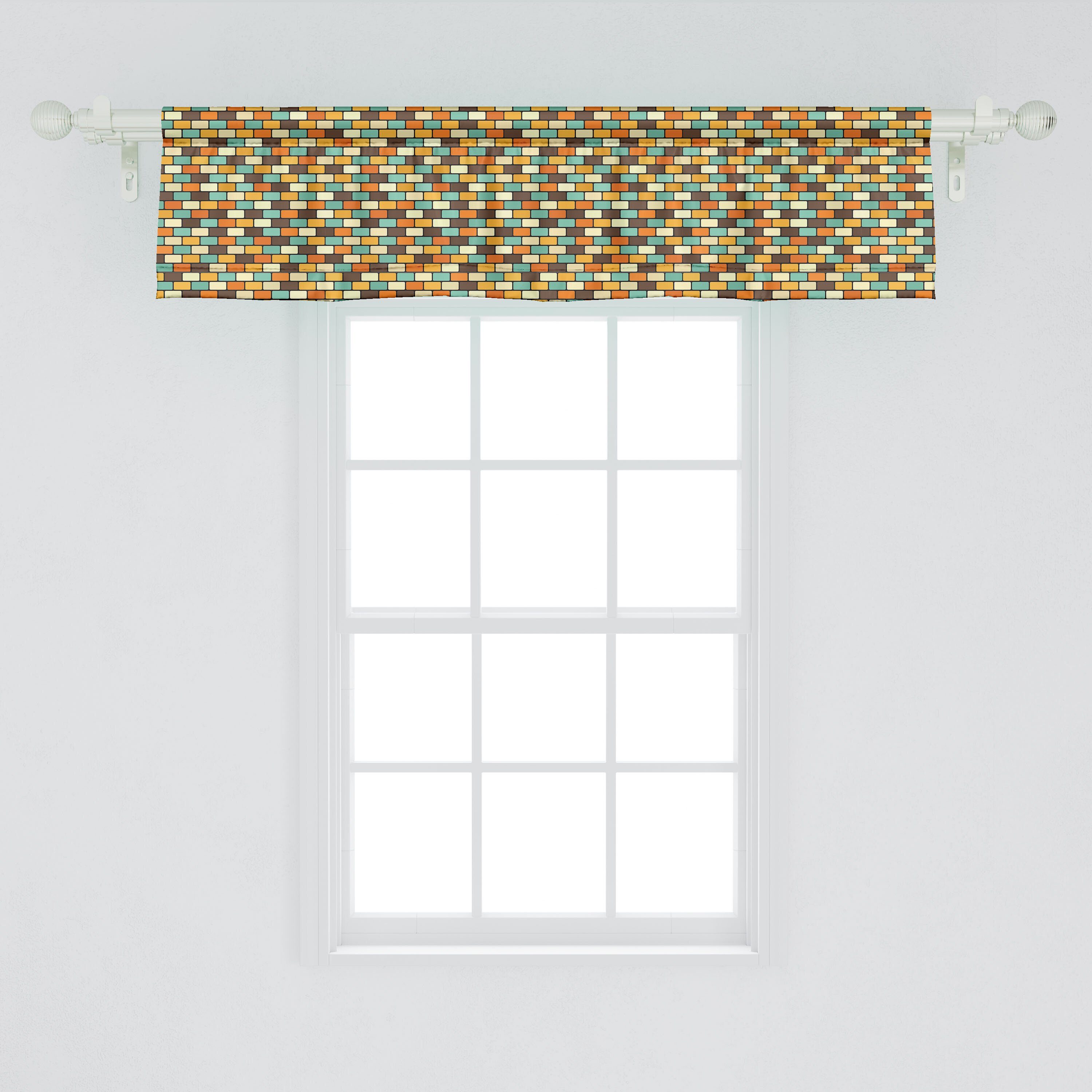 Dekor abgerundete Braun Küche Abakuhaus, Rechtecke Vorhang für Microfaser, Volant Stangentasche, Schlafzimmer mit Scheibengardine Gelb