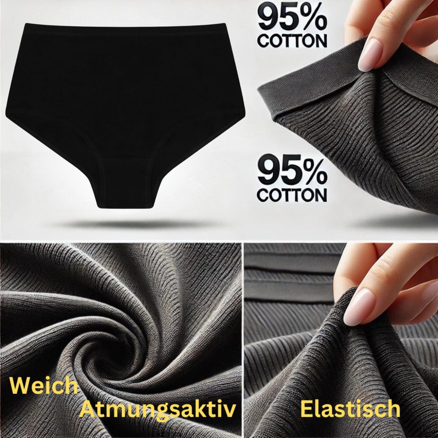 Dominant Taillenslip Damenunterwäsche bequem (7er-Set) aus elastischer Baumwolle