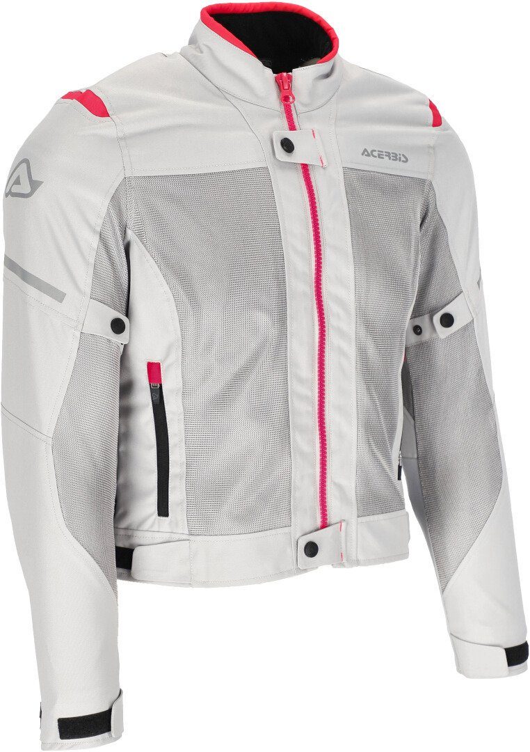 Acerbis Motorradjacke Ramsey Vented Damen Motorrad Textiljacke Grey/Pink