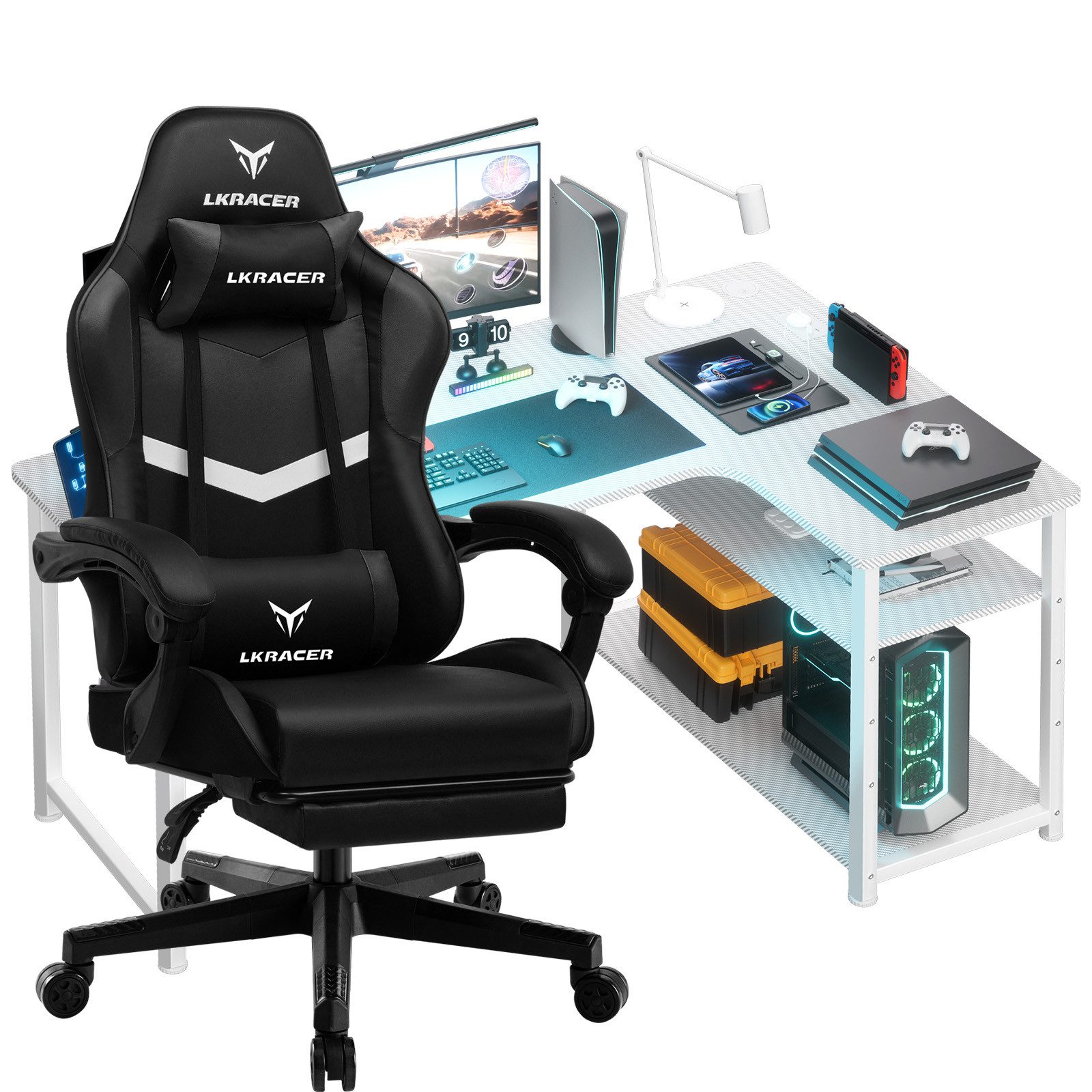 GTPLAYER Gaming-Stuhl Gaming Tisch + Gaming günstig online kaufen