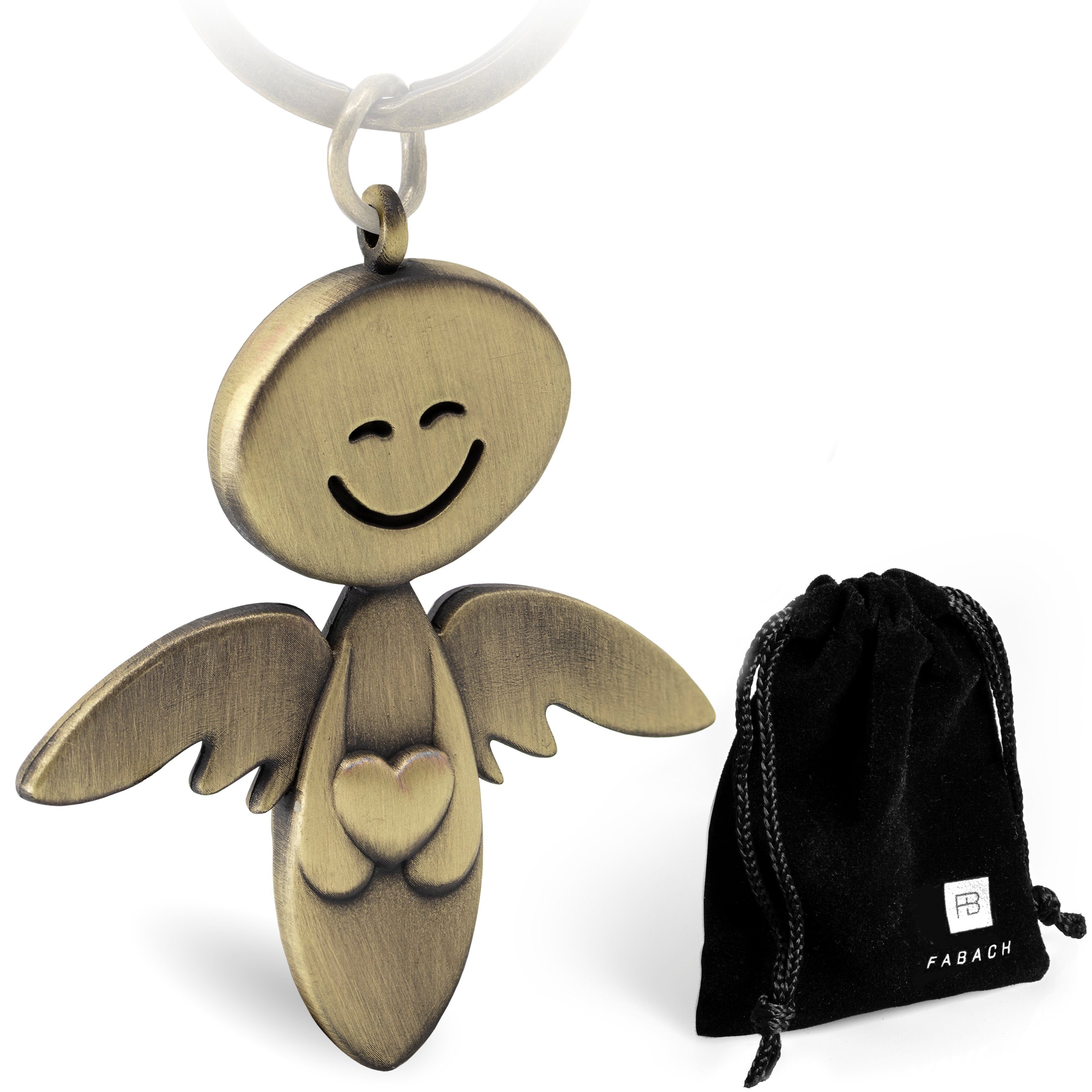 FABACH Schlüsselanhänger Schutzengel Smile mit Herz - Engel aus Metall - Ge günstig online kaufen