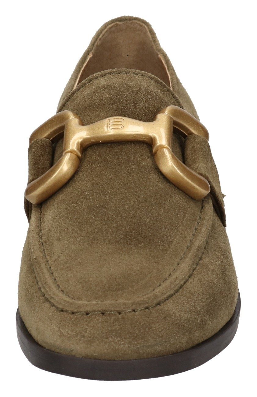 Slipper eleganter khaki BAGATT Zierspange mit