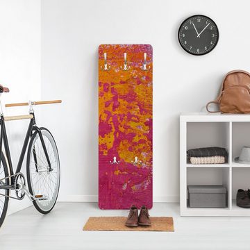 Bilderdepot24 Garderobenpaneel pink Abstrakt Kunst Steinoptik The Loudest Cheer Design (ausgefallenes Flur Wandpaneel mit Garderobenhaken Kleiderhaken hängend), moderne Wandgarderobe - Flurgarderobe im schmalen Hakenpaneel Design