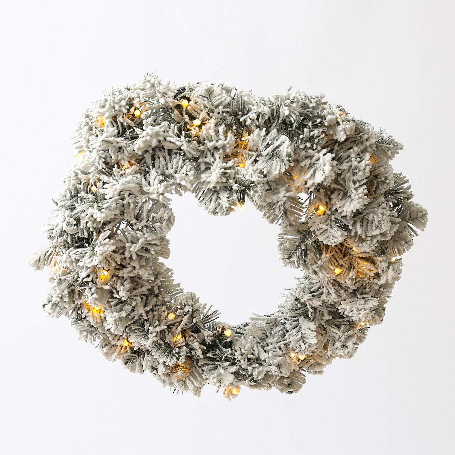 MARELIDA Dekokranz LED Tannenkranz Türkranz Weihnachtskranz beschneit beleuchtet D: 50cm