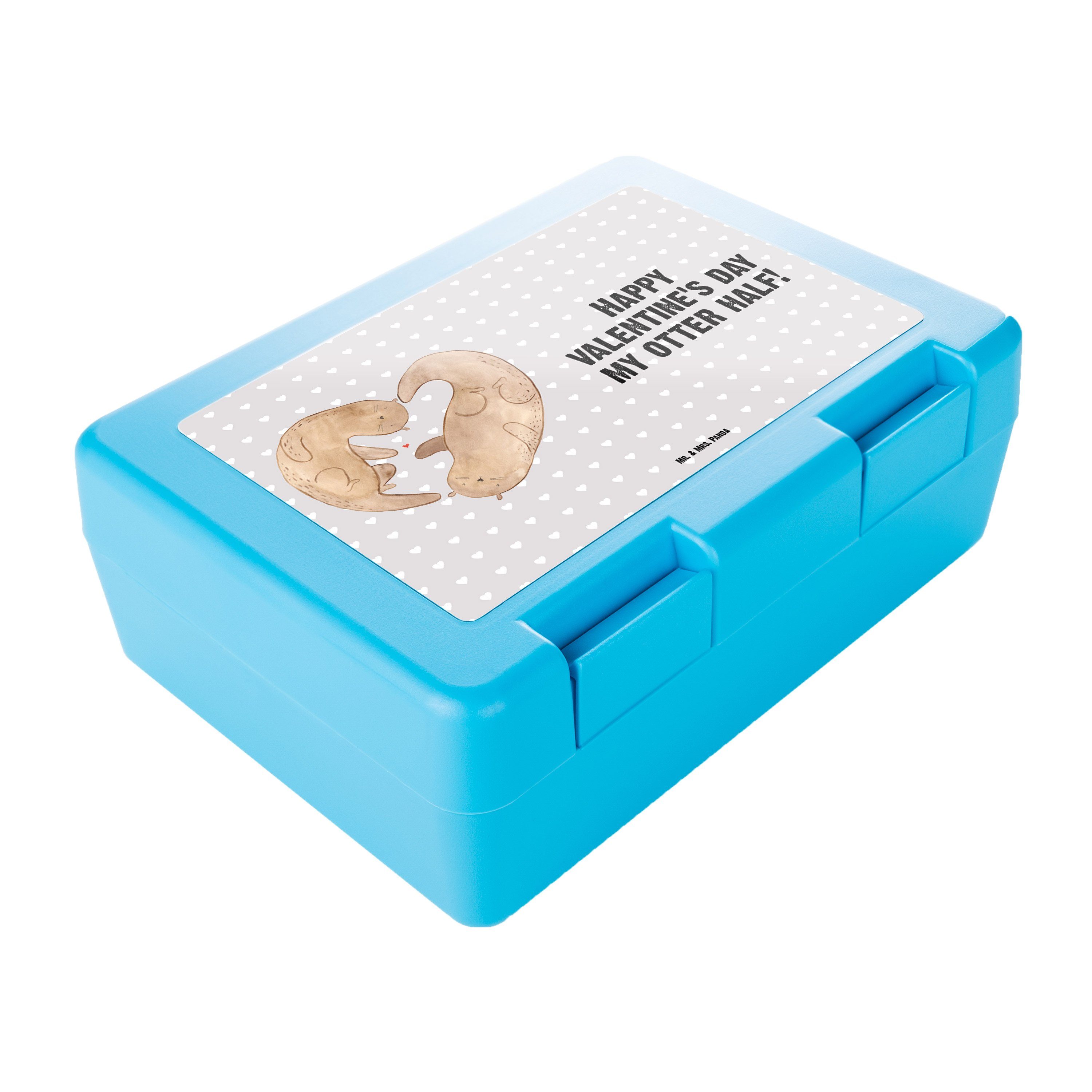Geschenk, Pastell Premium - (1-tlg) Mr. - & Kunststoff, Brotzeitbox, Grau Mrs. Snackbox, Ges, Panda Valentine Butterdose Otter