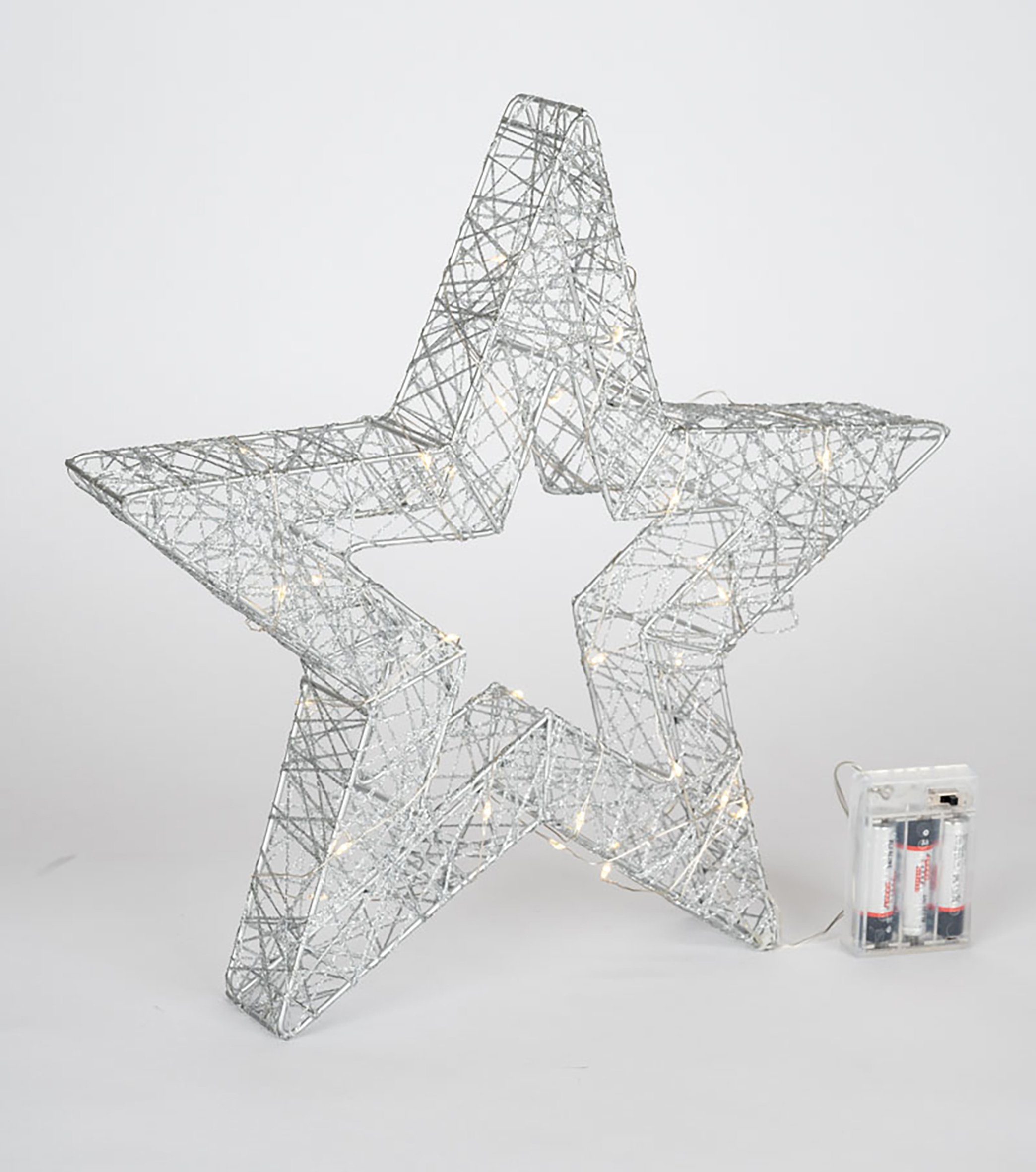Star-Max LED Stern Weihnachtsstern, Weihnachtsdeko, mit fest LEDs integriert, Warmweiß, stromsparende LED 40
