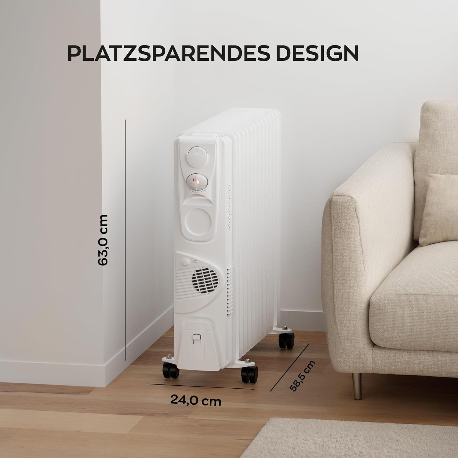 Heinrich´s Ölradiator 13 Rippen, 2900W, Elektrischer Heikörper, mit Ventila günstig online kaufen