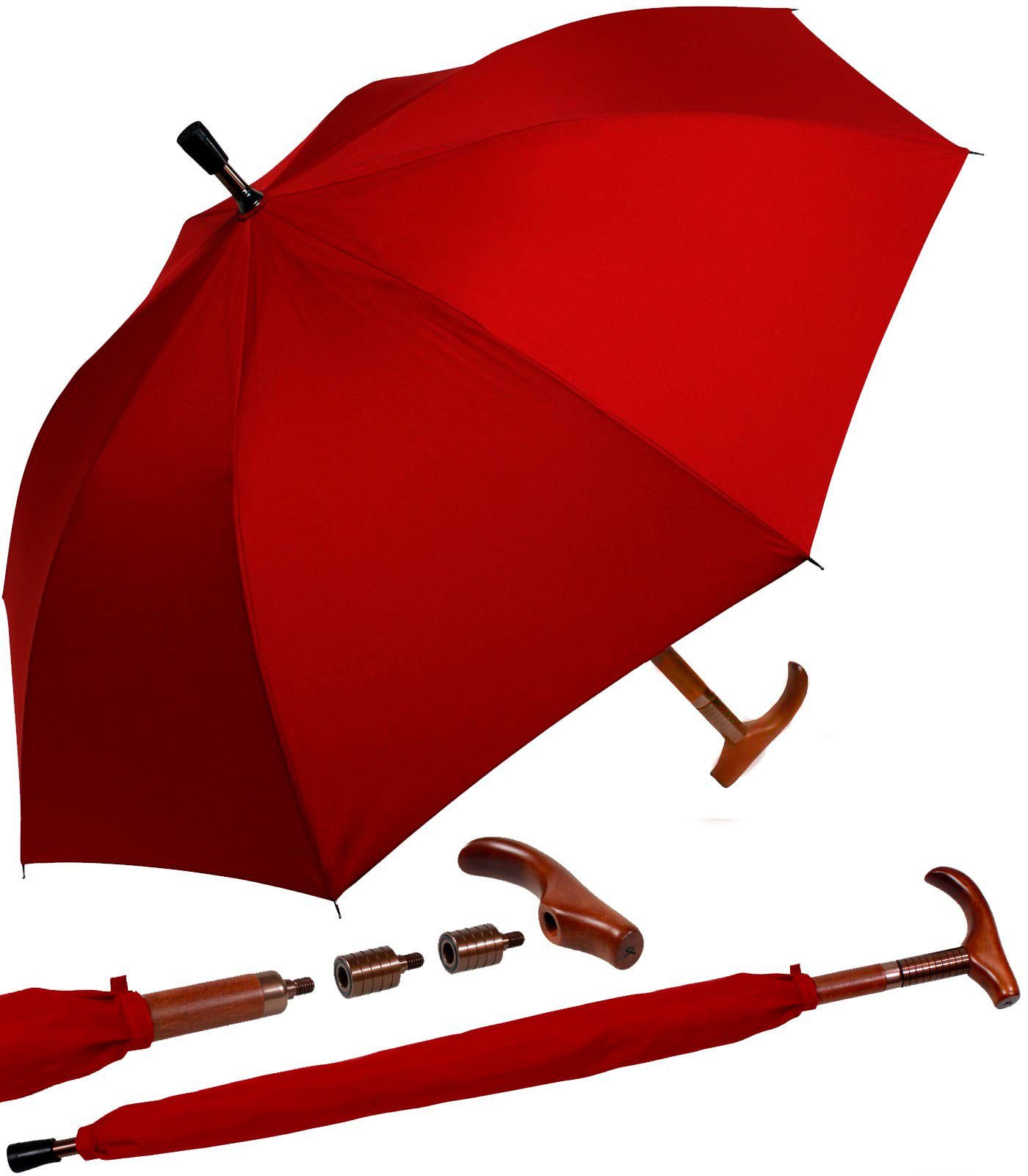 iX-brella Stockregenschirm Stützschirm Holzgriff höhenverstellbar sehr günstig online kaufen