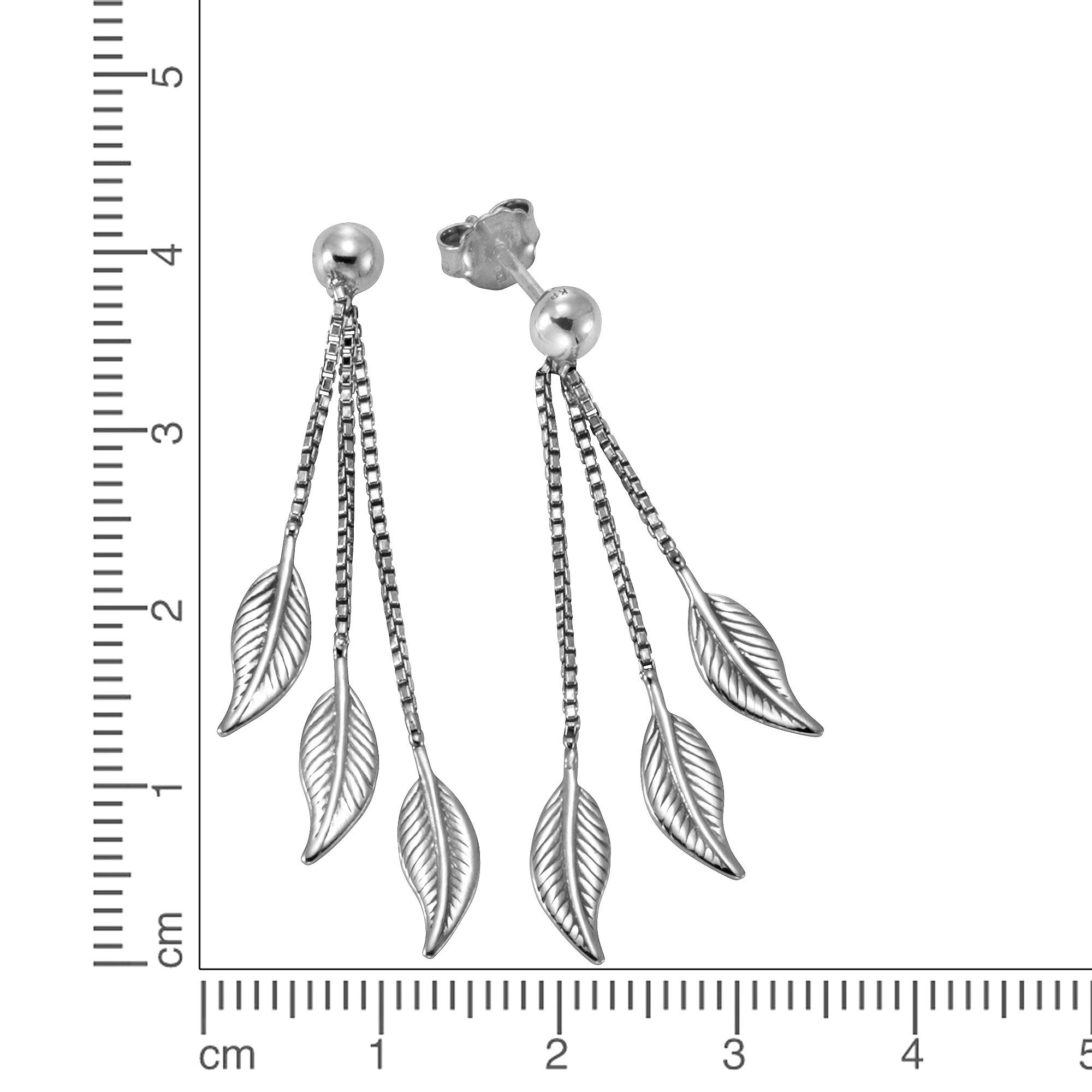 Zeeme Paar Ohrhänger Silber 925 rhodiniert 41mm lang mit Blatt-Motiv günstig online kaufen