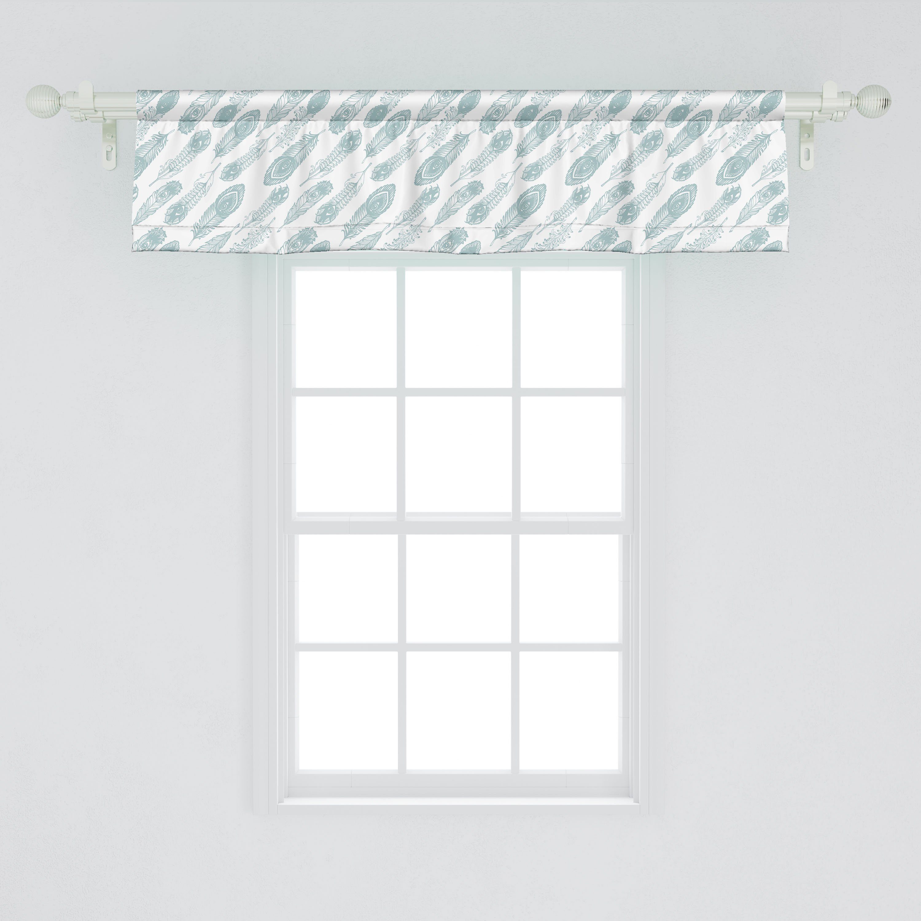 Scheibengardine Vorhang Volant für Küche Schlafzimmer Feder Rhythmische Abakuhaus, Augen Kunst Dekor mit Stangentasche, Microfaser, Motive