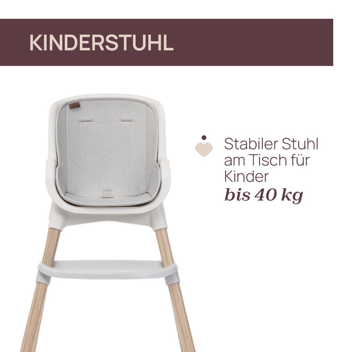 Chicco Hochstuhl Zest Plus Wooden Grey, mit abnehmbarem Tablett
