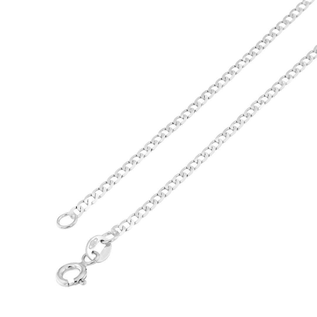 GOLDKLEIN Goldkette 14 Karat 585 Weißgold Kette Echtgold Stil Panzer 40cm - 55cm Halskette, Bestpreis - Damen Herren mit Schmuckbox - Sale 31.03.2026