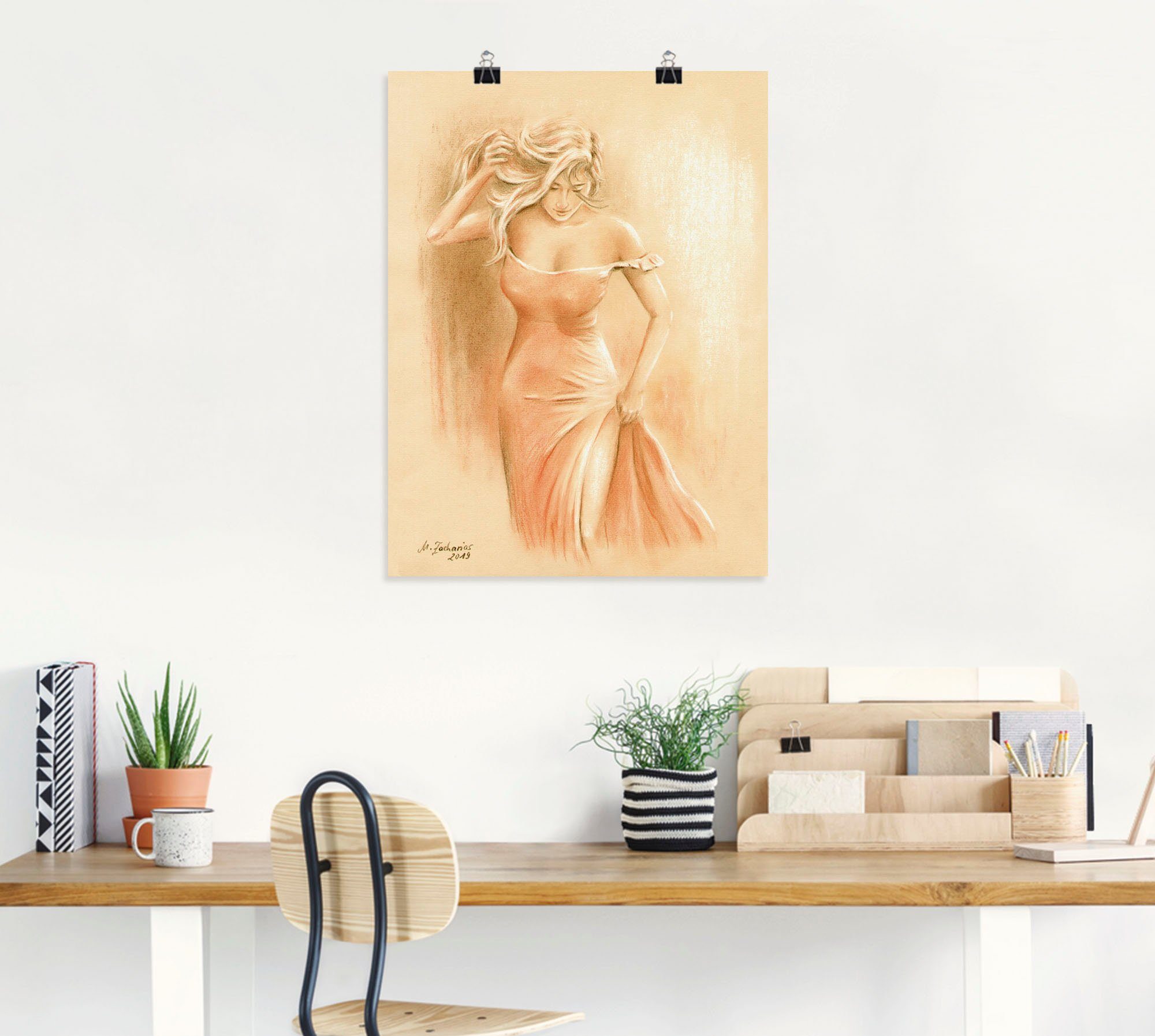 versch. als St), (1 Größen Leinwandbild, Kurviges Artland Erotische Wandaufkleber Alubild, Model, oder Bilder Poster in Wandbild