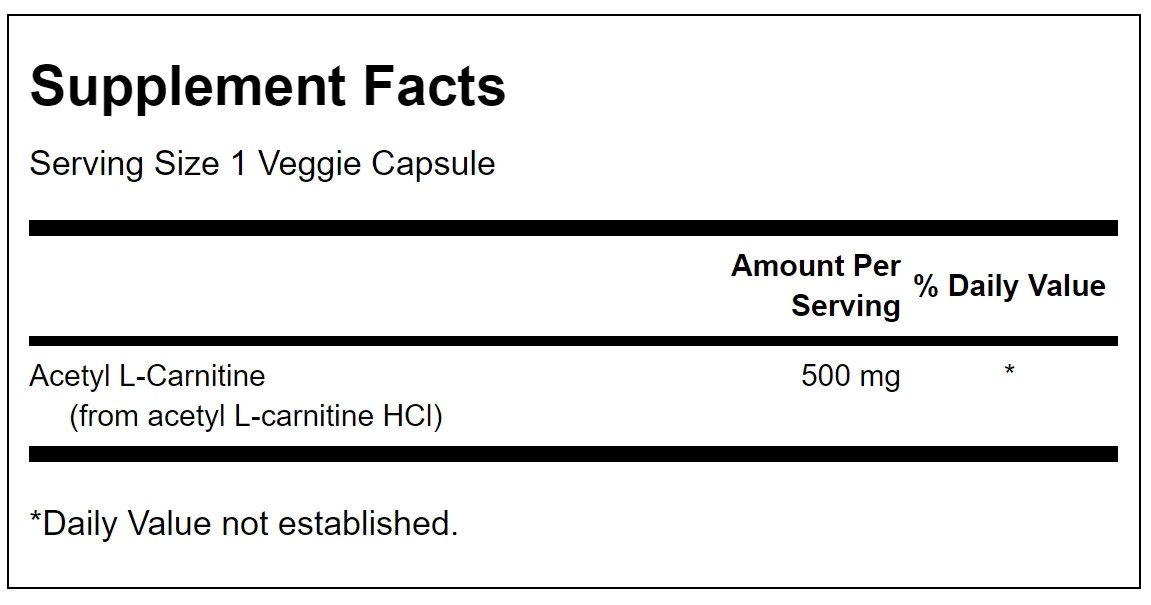 Swanson Health Products Swanson Acetyl L-Carnitine 500 mg 100 Kapseln Kapseln